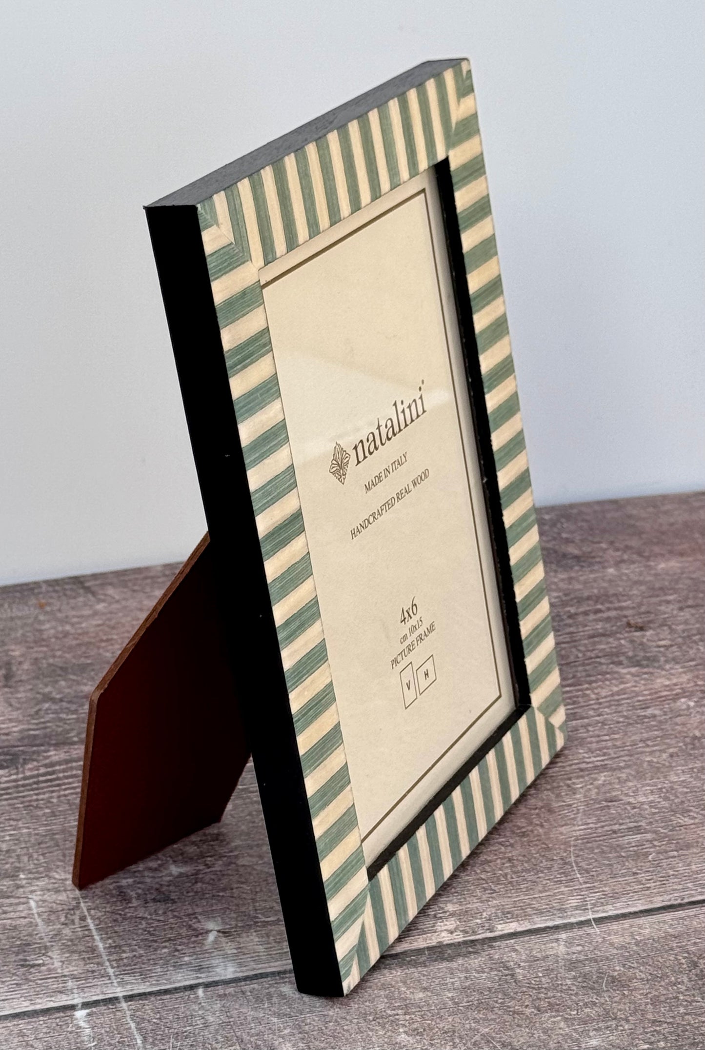 Natalini Turquoise and Cream Striped Photo Frame 4 x 6