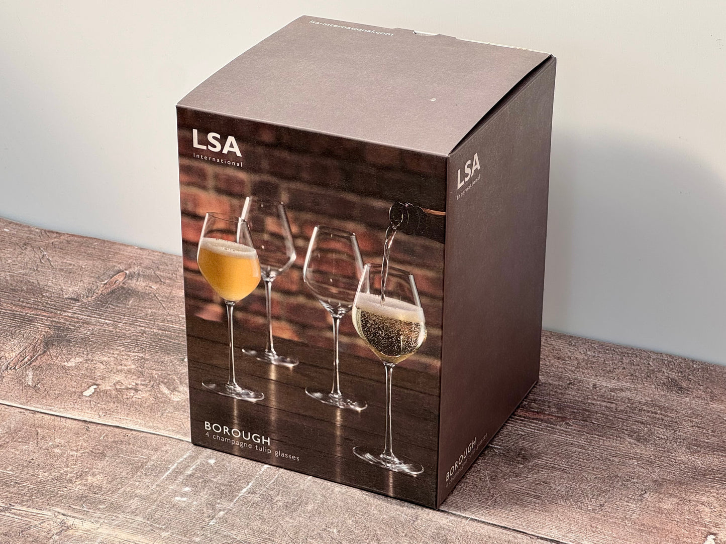 LSA Borough Champagne Tulip Glasses, Set of 4