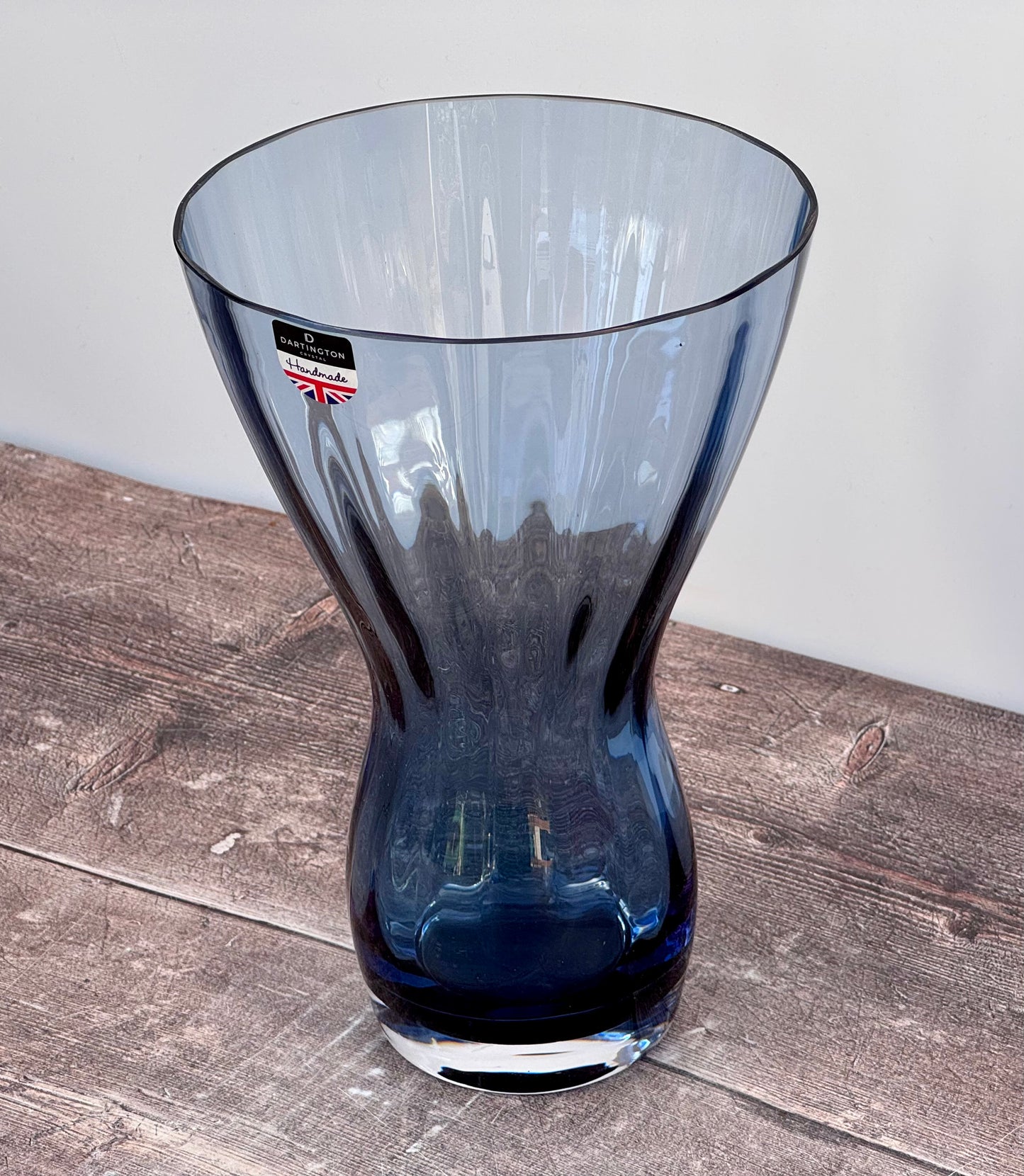 Dartington Crystal Blue Florabundance Flared Vase, 25cm