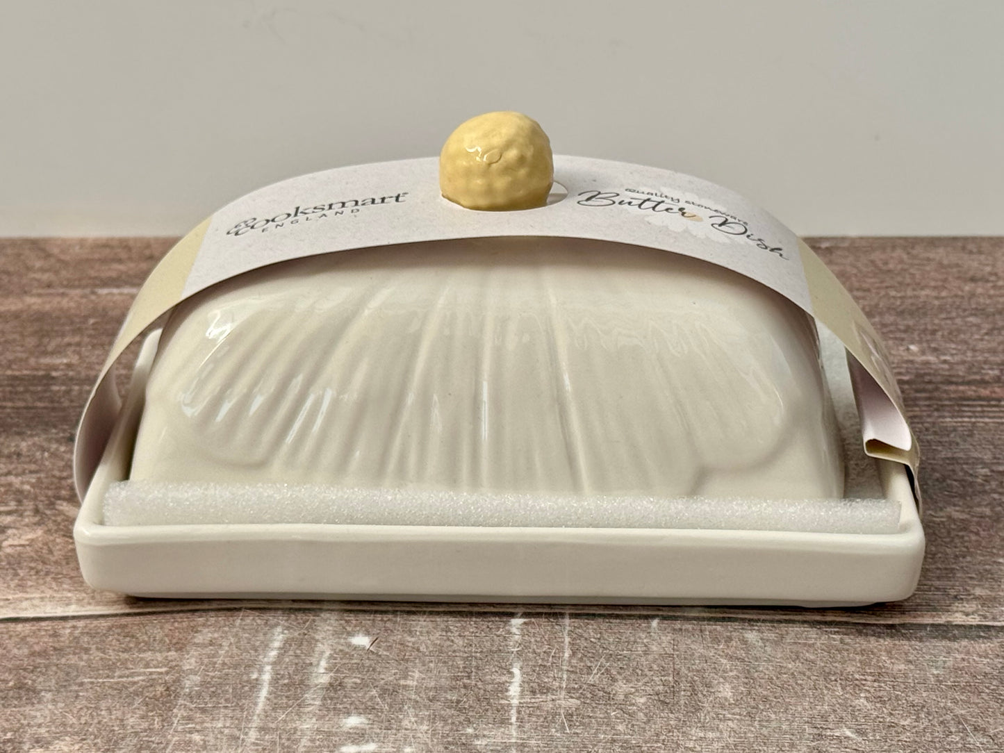 White Daisy Flower Design Butter Dish