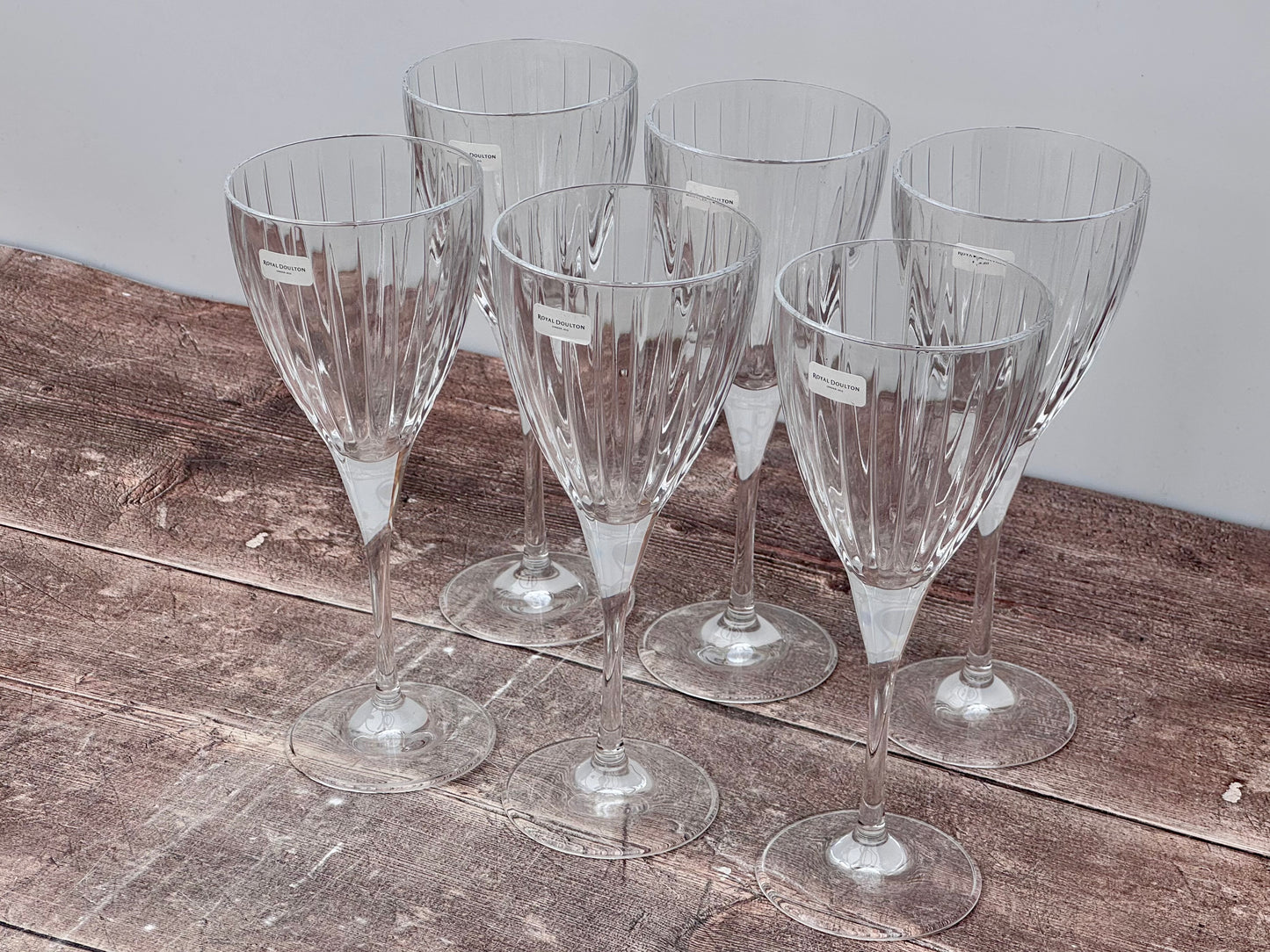 Royal Doulton Set of 6 Linear Wine Glasses