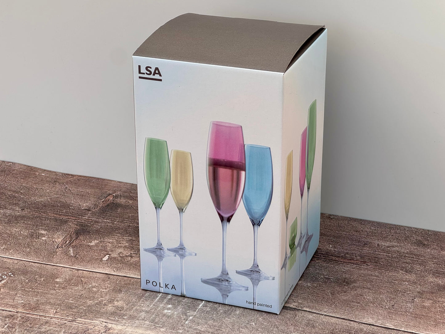 LSA Polka Multi-Coloured Champagne Flutes, Set of 4