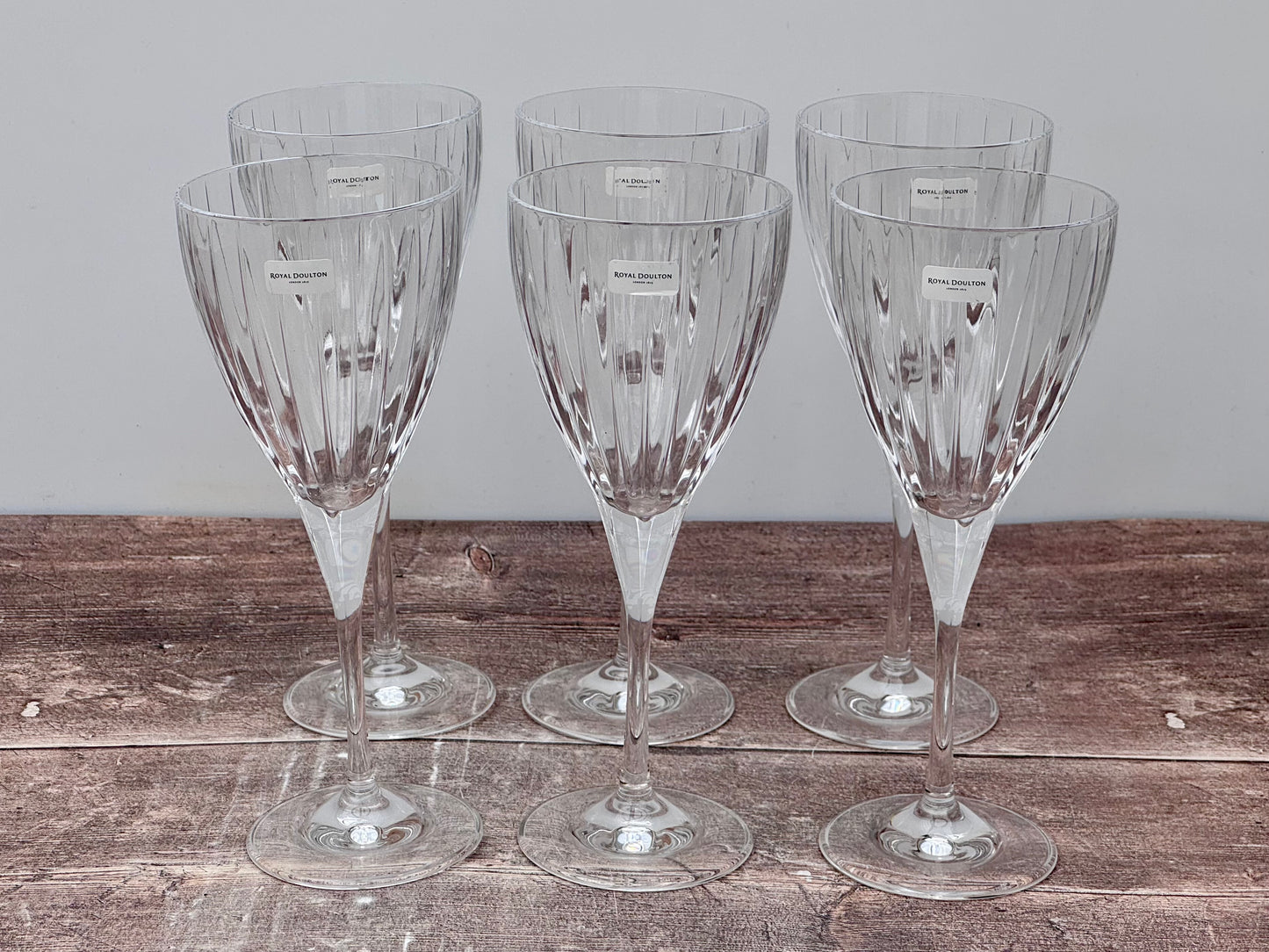 Royal Doulton Set of 6 Linear Wine Glasses