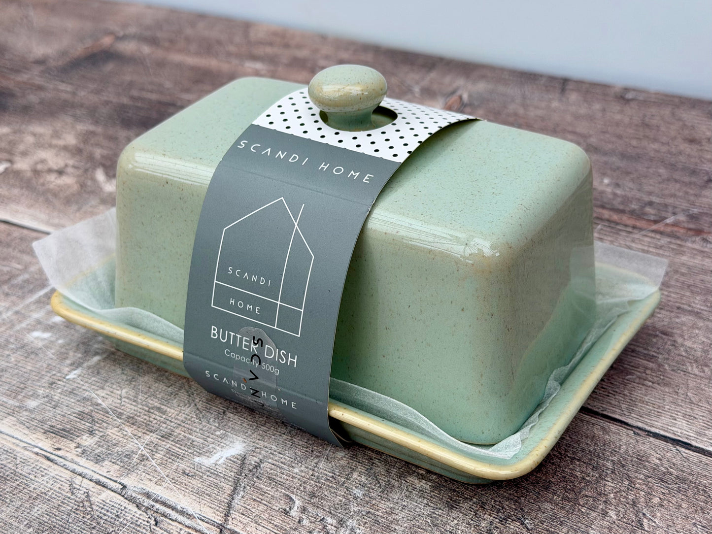 Scandi Home Pale Green Butter Dish