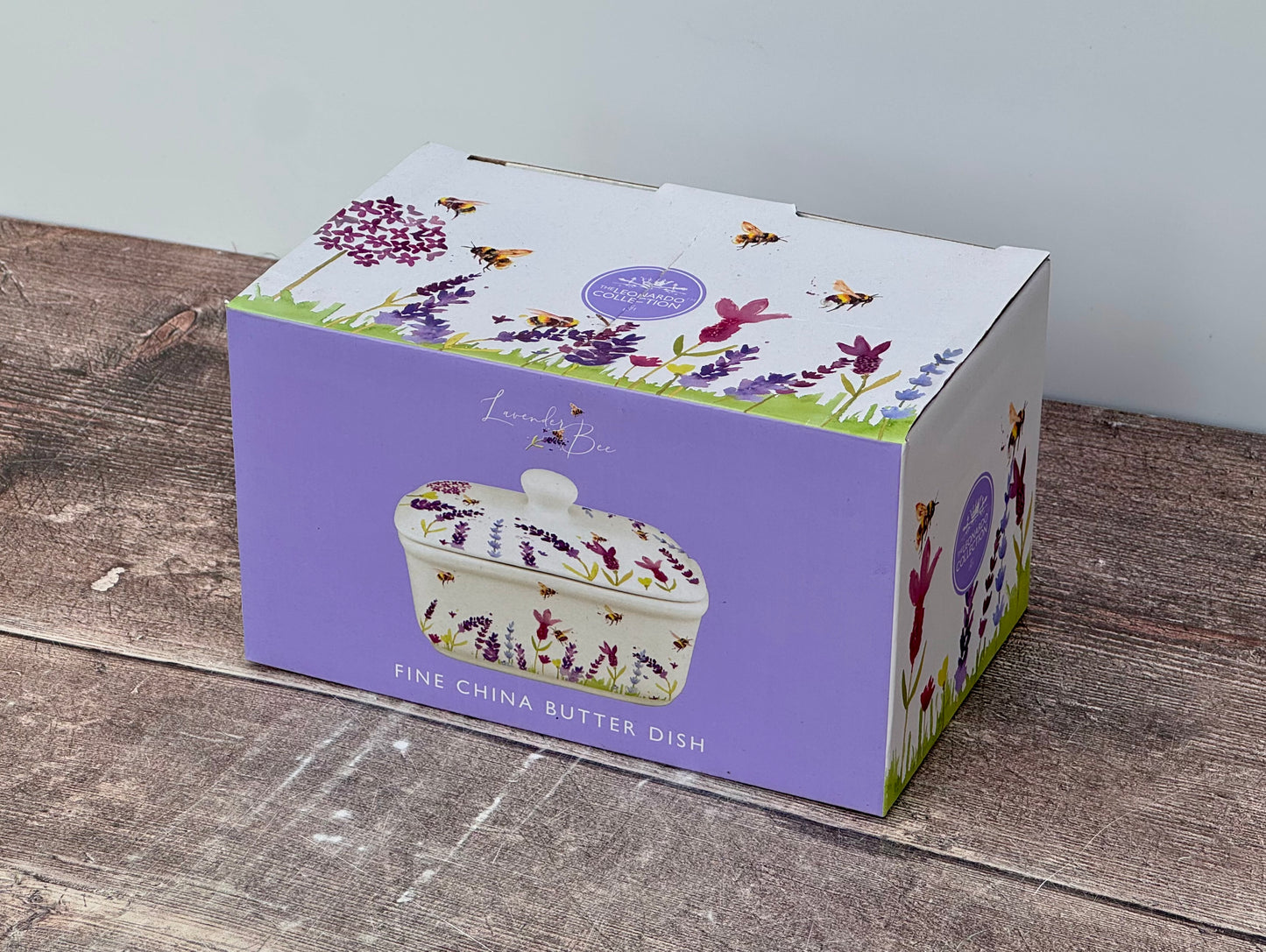 Bee and Flower Patterned Butter Dish