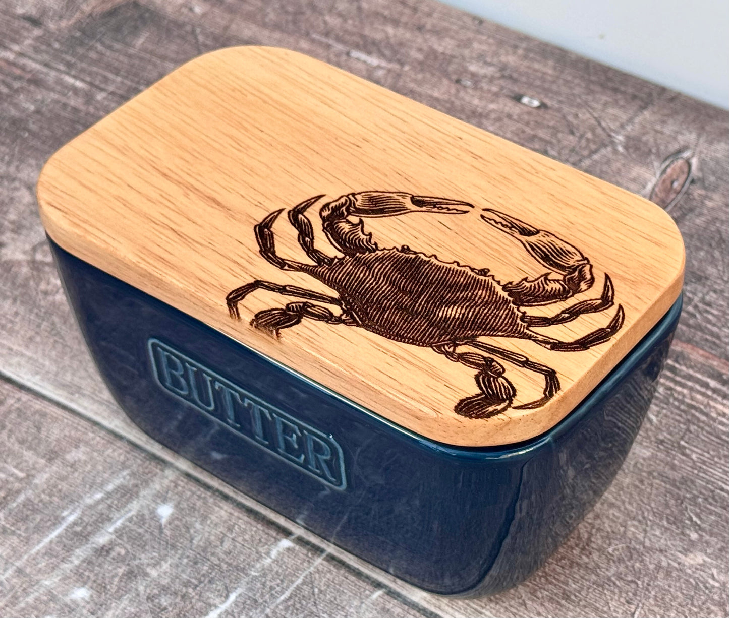 Crab Blue Butter Dish