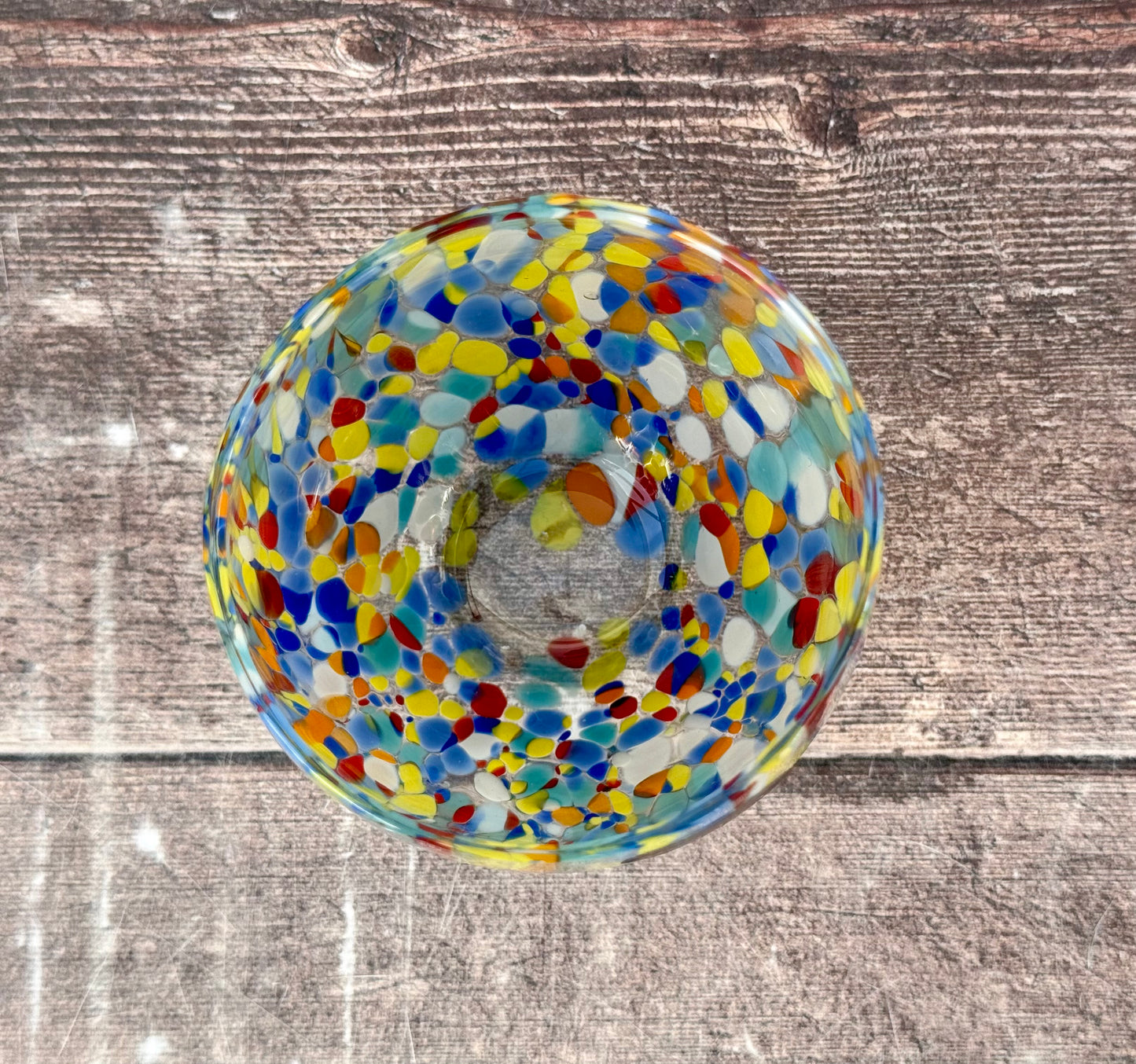 Multi-Coloured Speckled Murano Drinking Glass, 9.5cm