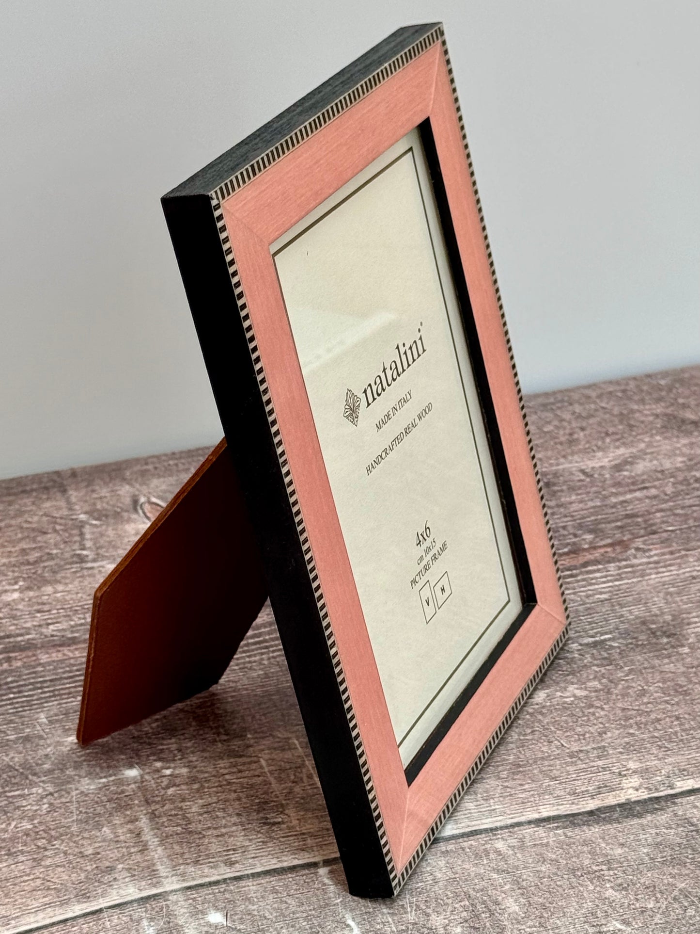 Natalini Pink with Outer Chequered Border Photo Frame, 4 x 6