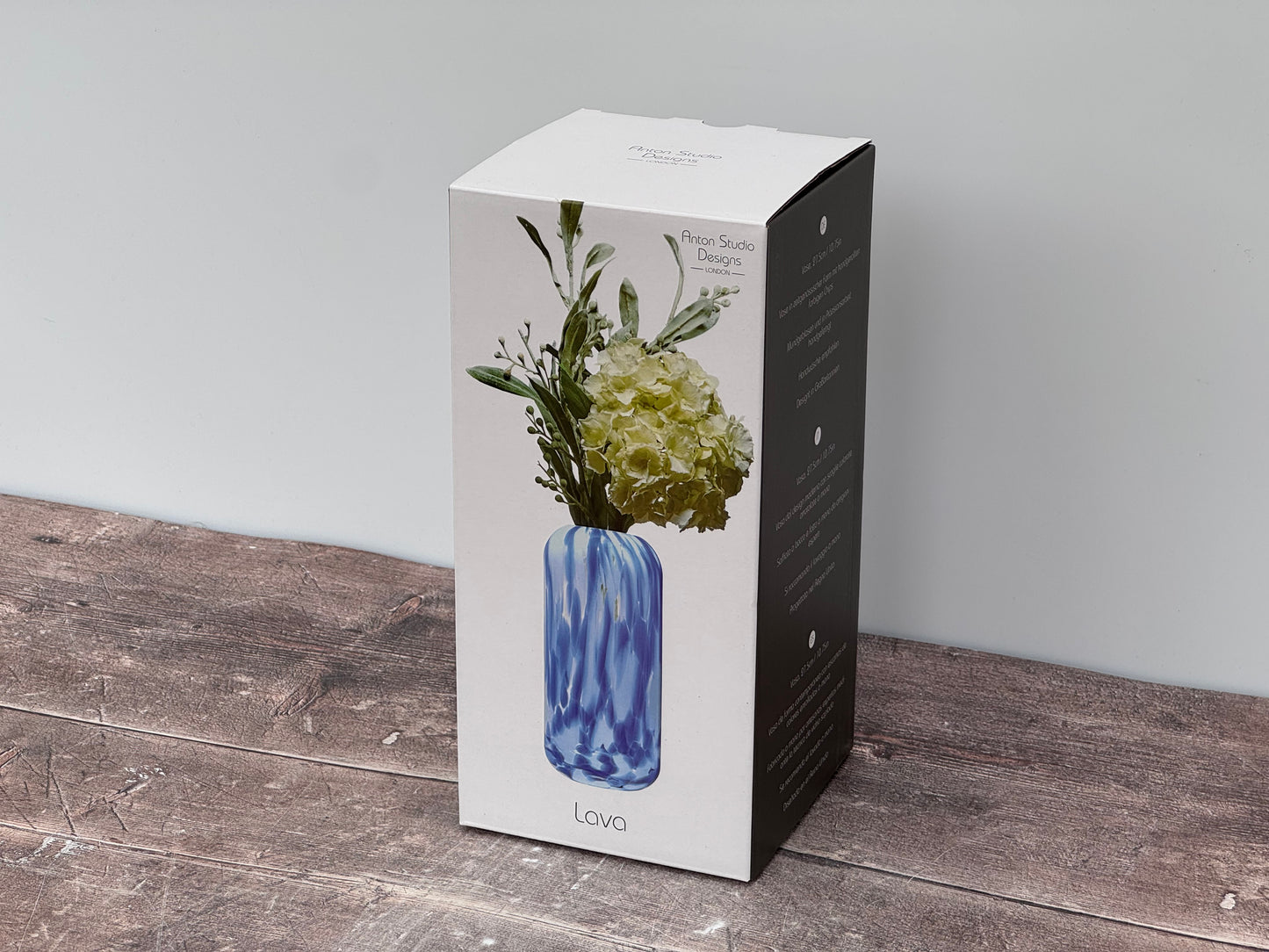 Blue Speckled Glass Vase, 27.5cm