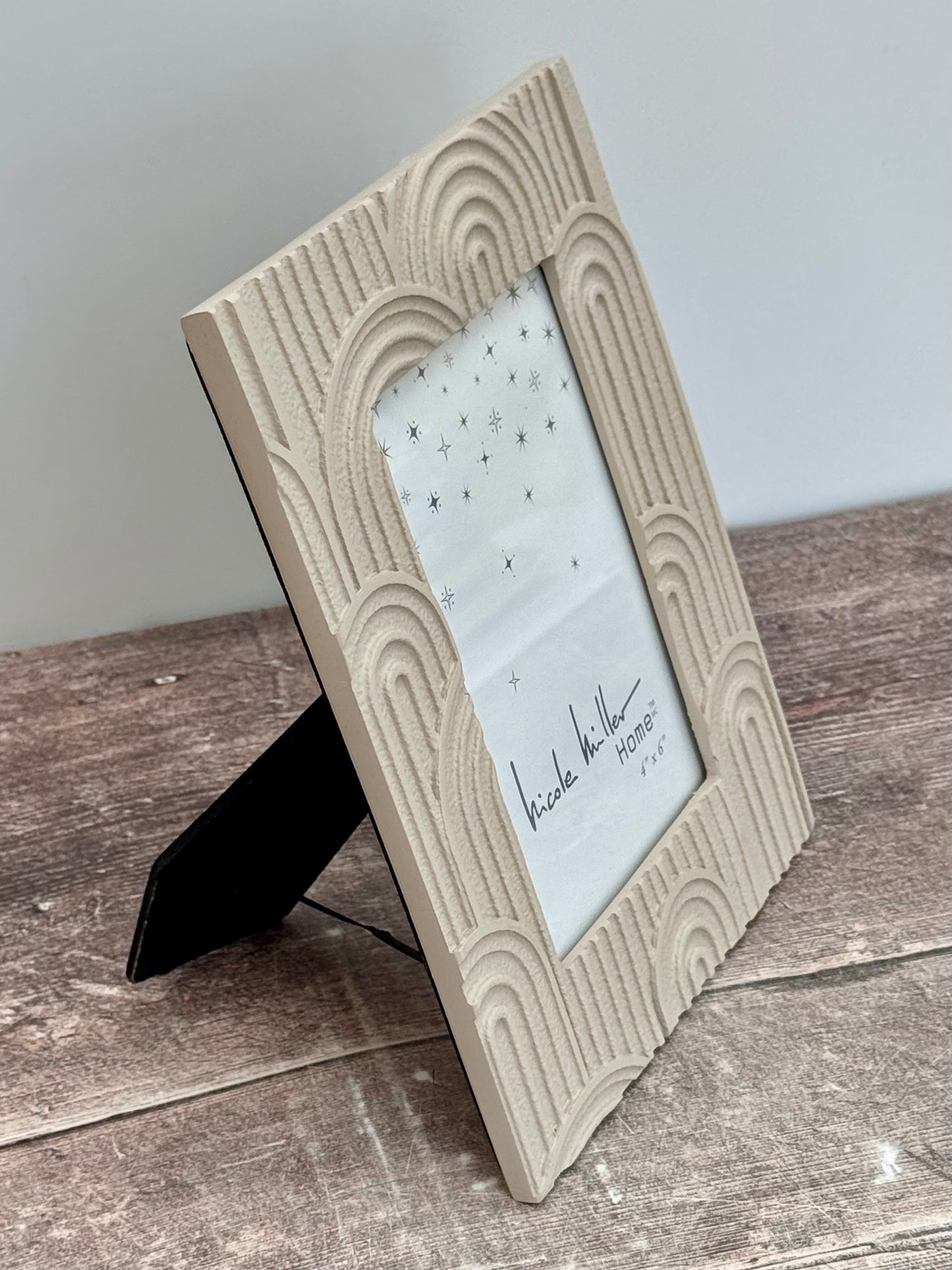 Nicole Miller Grey Arch Patterned Photo Frame, 4’ x 6’