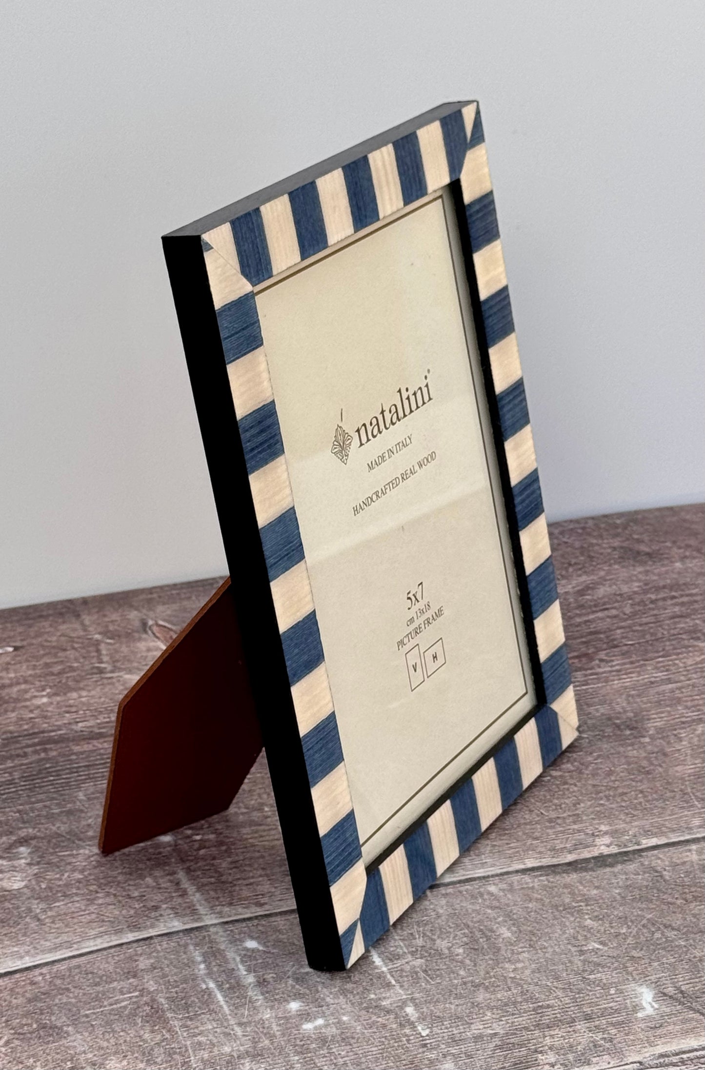 Natalini Blue and Cream Striped Photo Frame 5 x 7