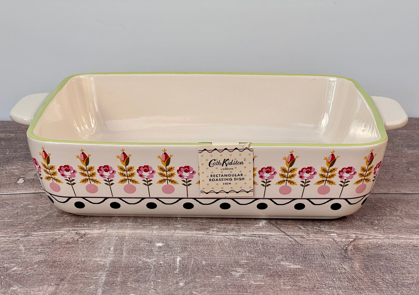 Cath Kidston Flower Patterned Rectangular Baking Dish, 28cm