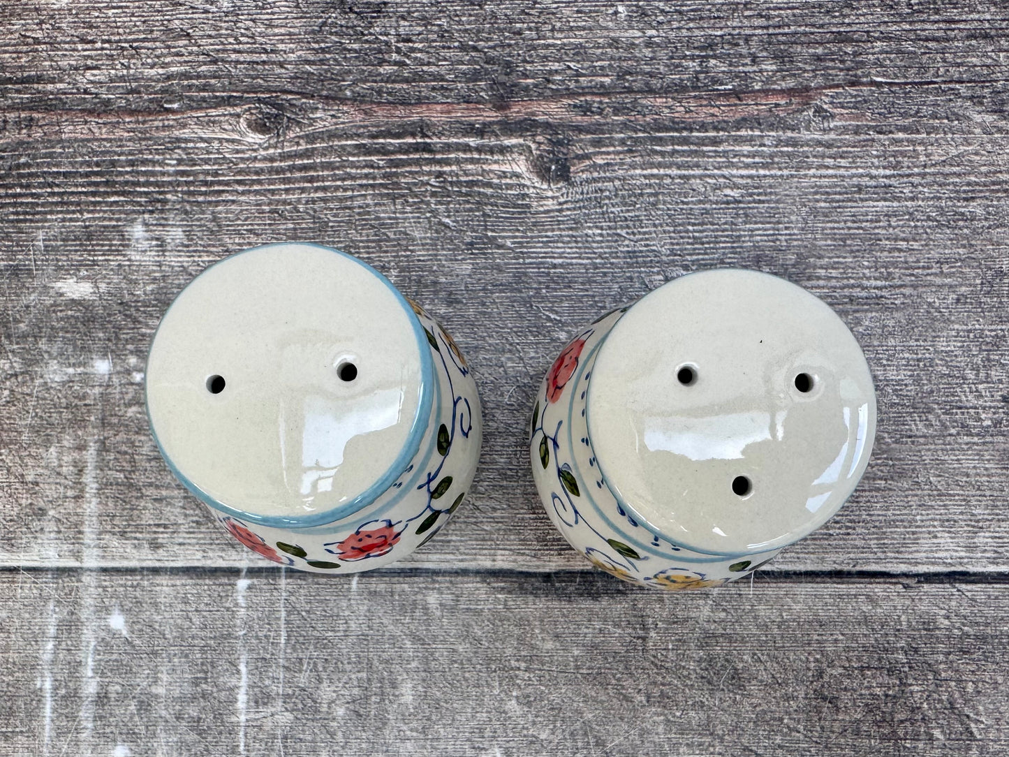 Flower Patterned Salt and Pepper Shakers