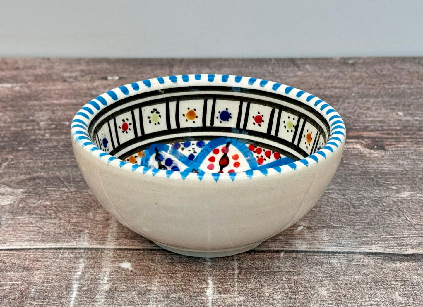 Blue Patterned Dipping Bowl, 10.5cm