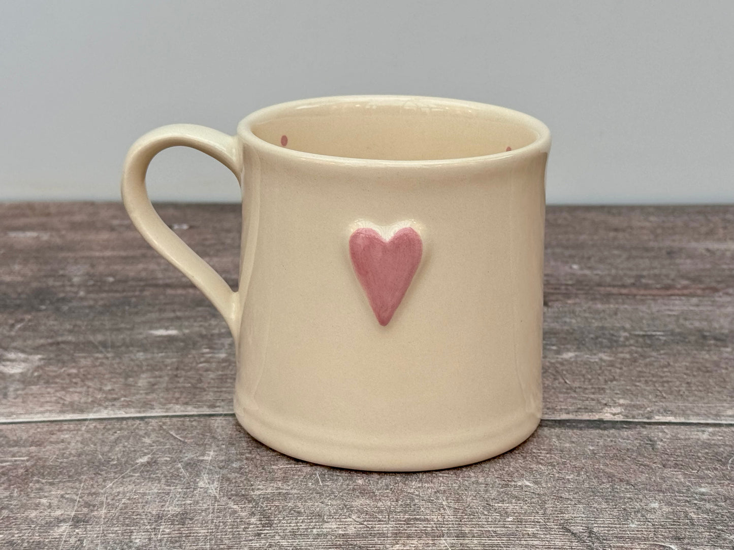 Pale Pink Heart Mug, 250ml