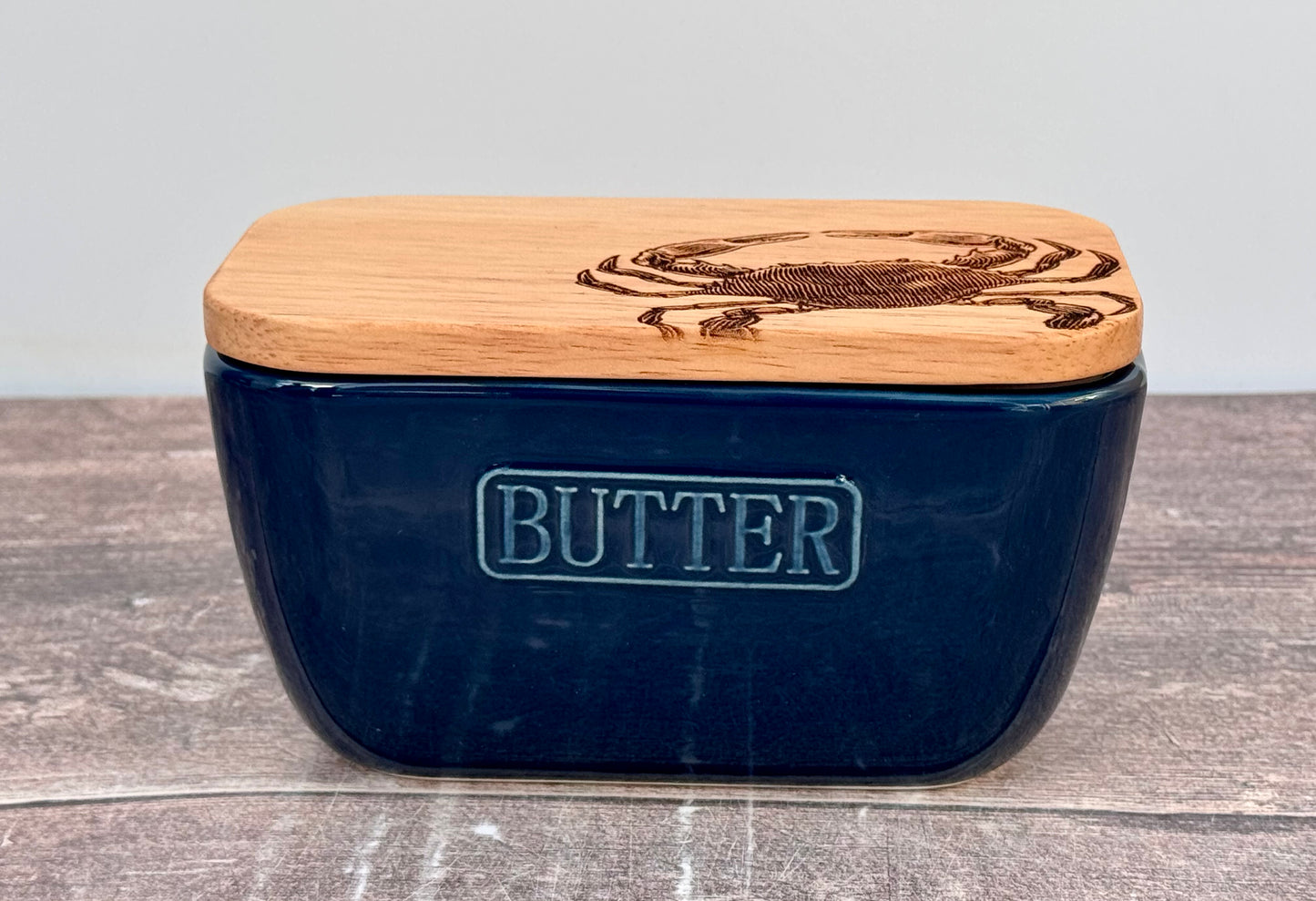 Crab Blue Butter Dish