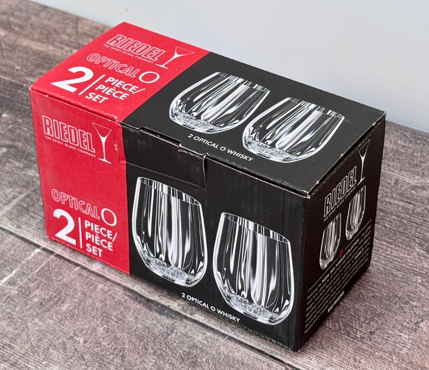 Riedel Set of 2 Crystal Glass Optical O Whiskey Tumblers
