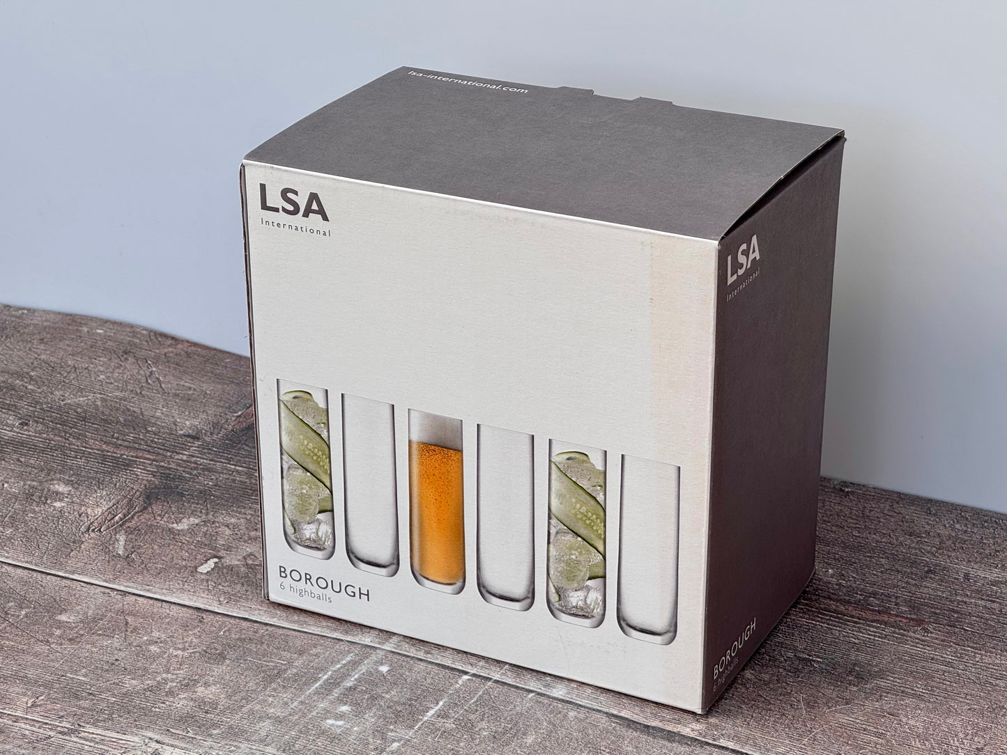 LSA Set of 6 Borough Highballs Glass Tumblers