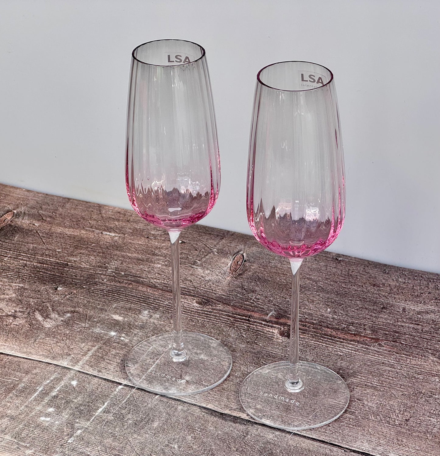 LSA Dusk Pink Champagne Flutes, Set of 2