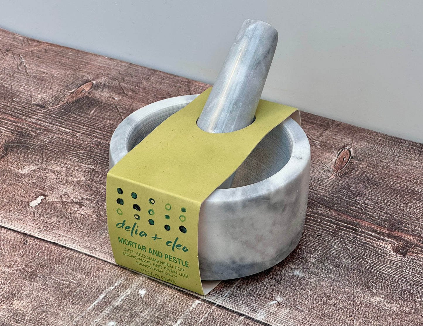 Light Grey Marble Mortar and Pestle