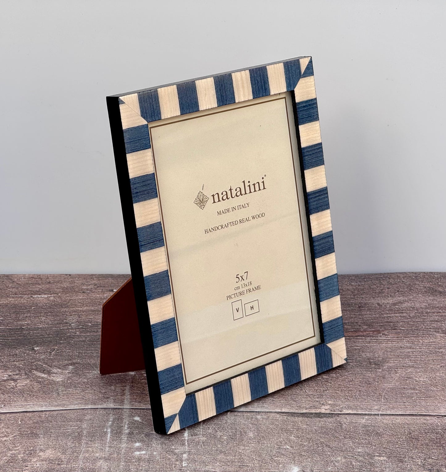 Natalini Blue and Cream Striped Photo Frame 5 x 7