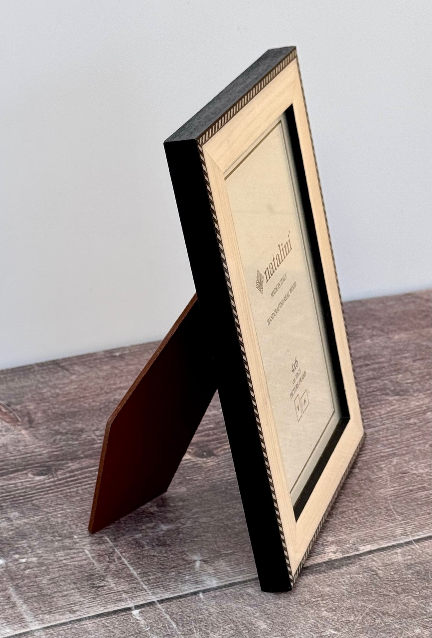 Natalini Cream with Diagonal Border Trim Photo Frame 4 x 6