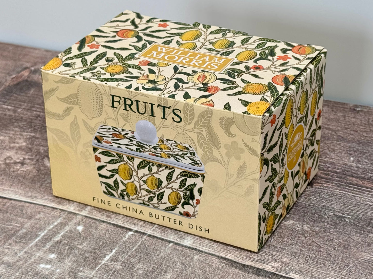 William Morris Fruits Lemon Patterned Butter Dish