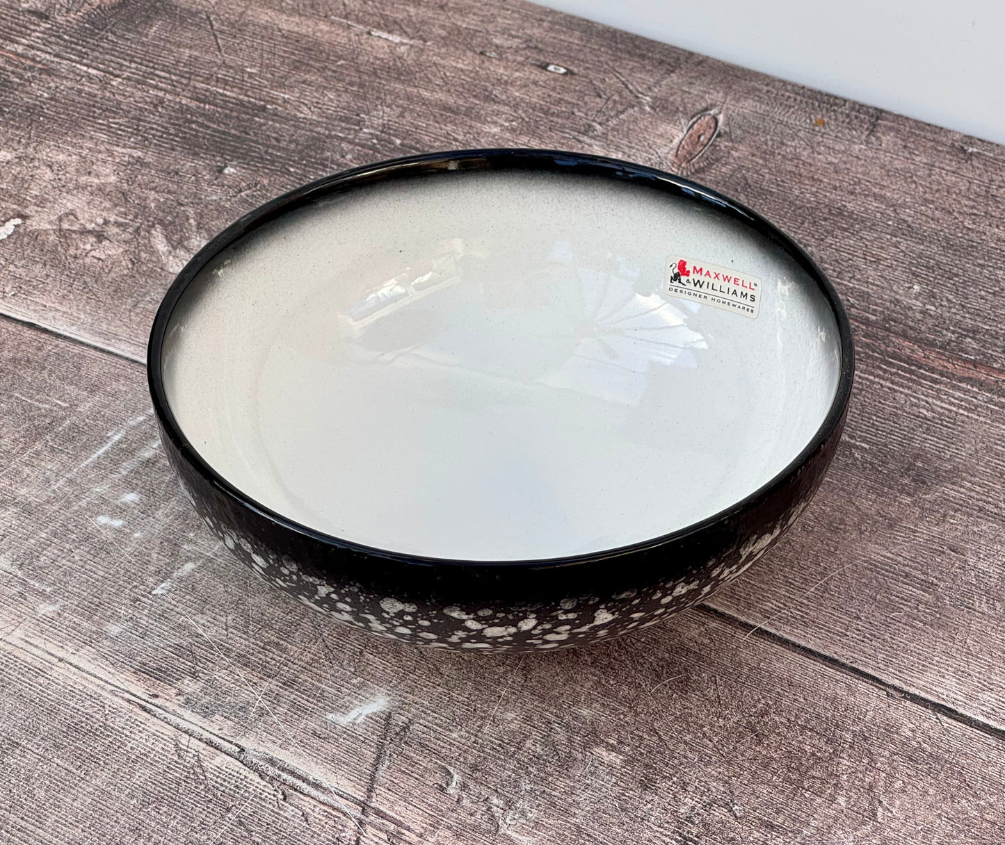 Black and White Speckled Bowl, 15.5cm
