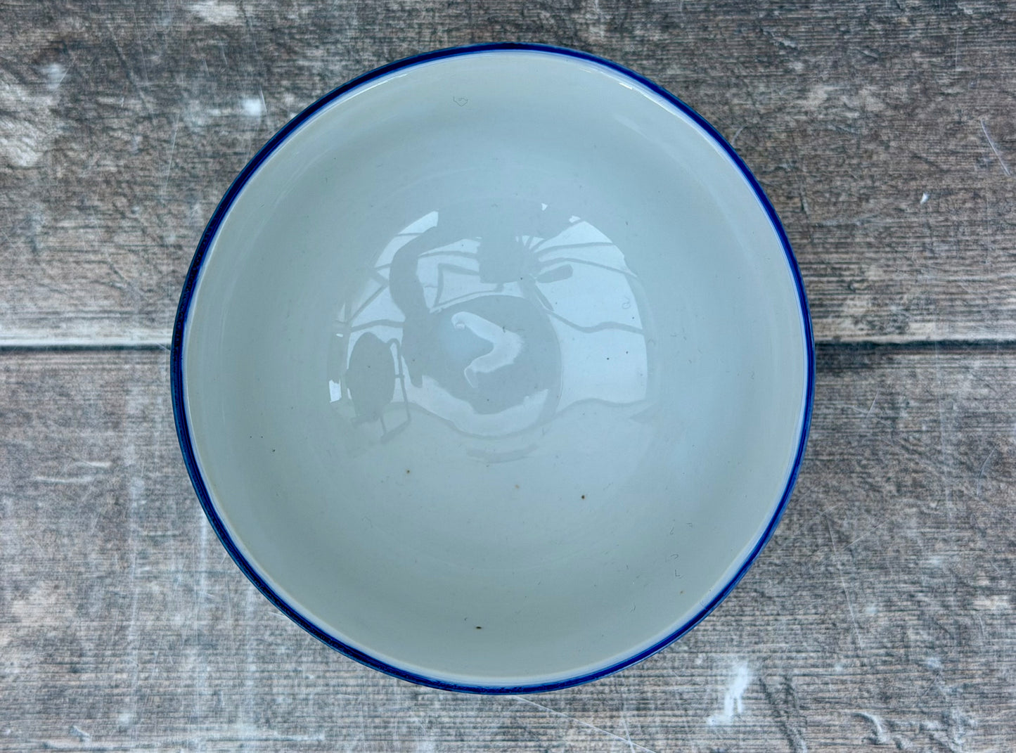 Blue and White Leaf Patterned Small Bowl, 11cm