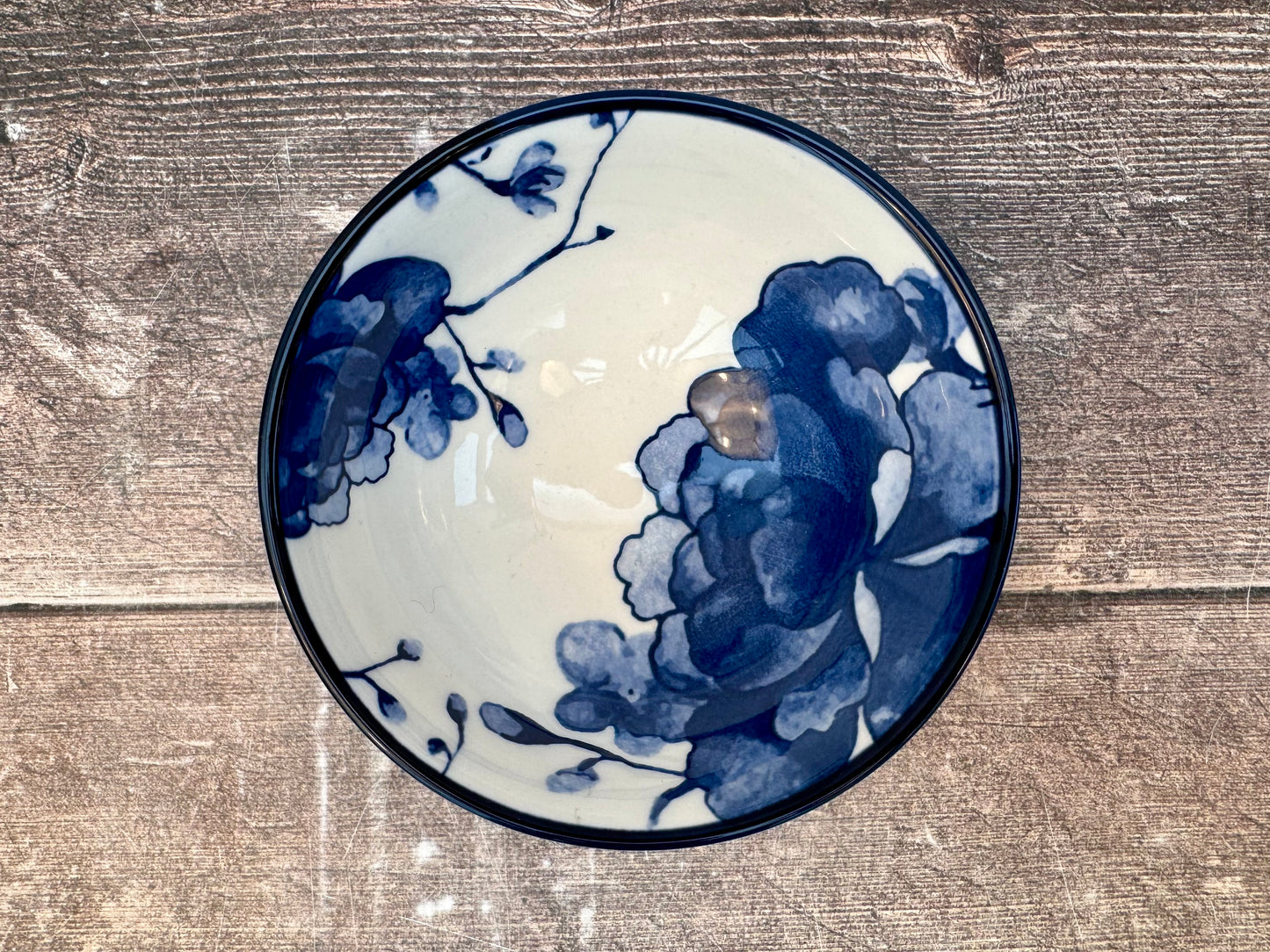 Blue and White Peony Bowl, 10cm