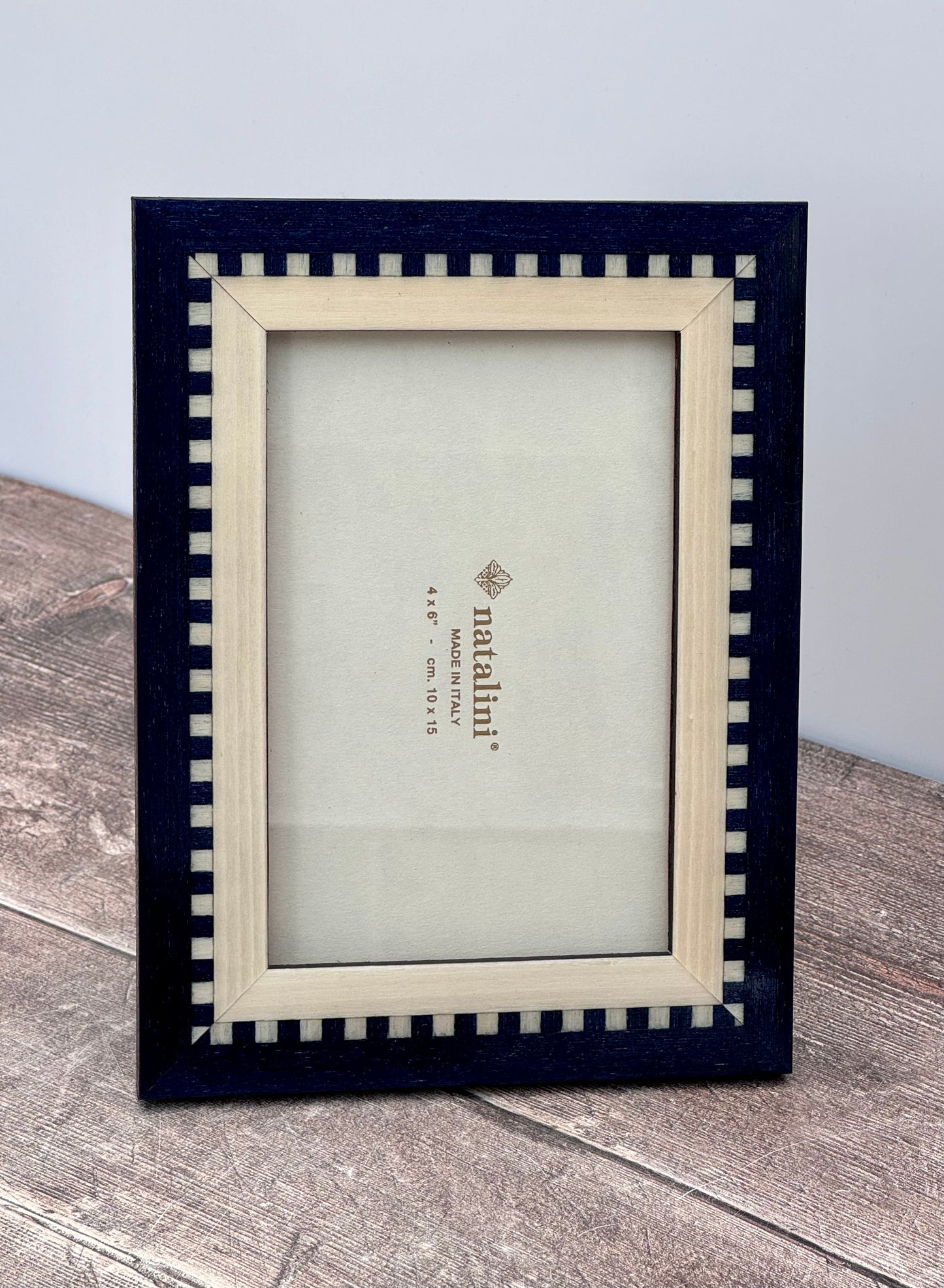 Natalini Navy Chequered Photo Frame 4 x 6