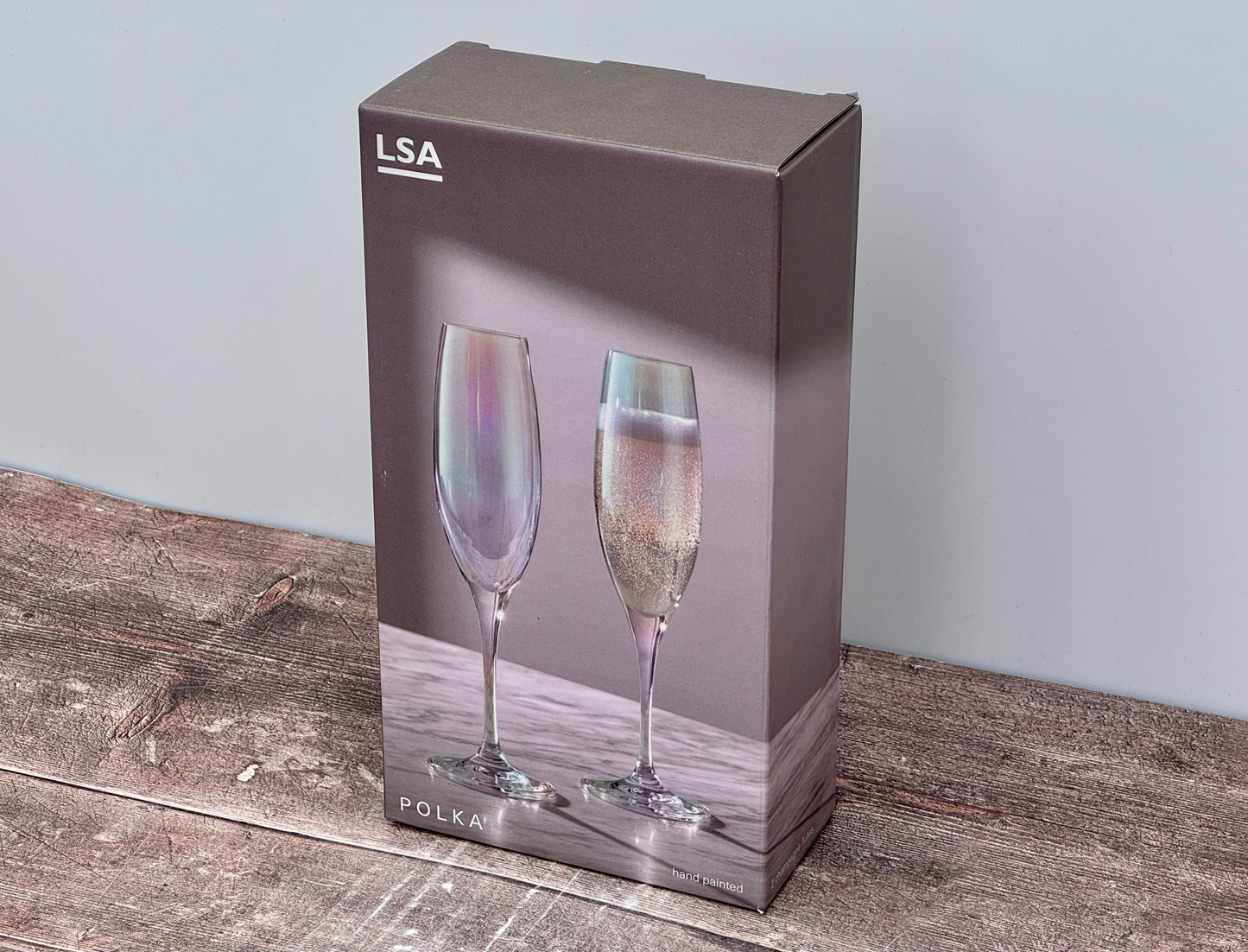 LSA Polka Pearlescent Lustre Champagne Flutes, Set of 2