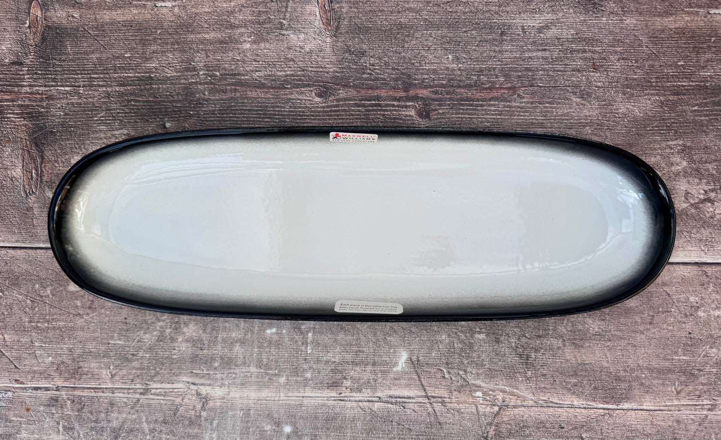 Black and White Speckled Patterned Serving Oval Bowl, 40.5cm