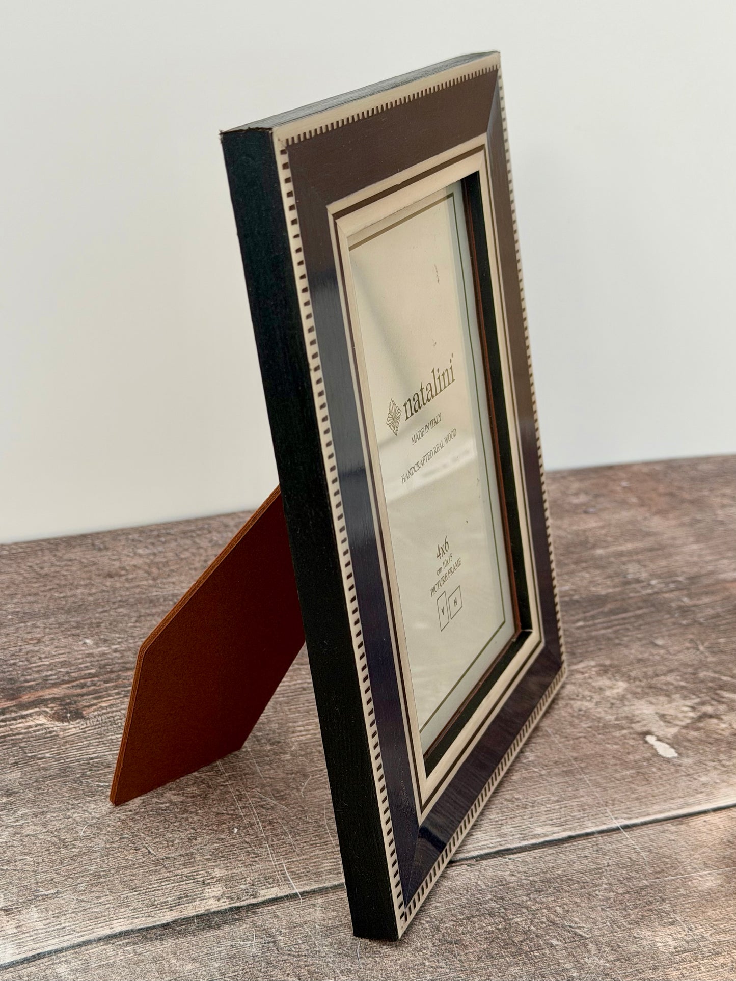 Natalini Navy with Wide Chequered Border Photo Frame 4 x 6