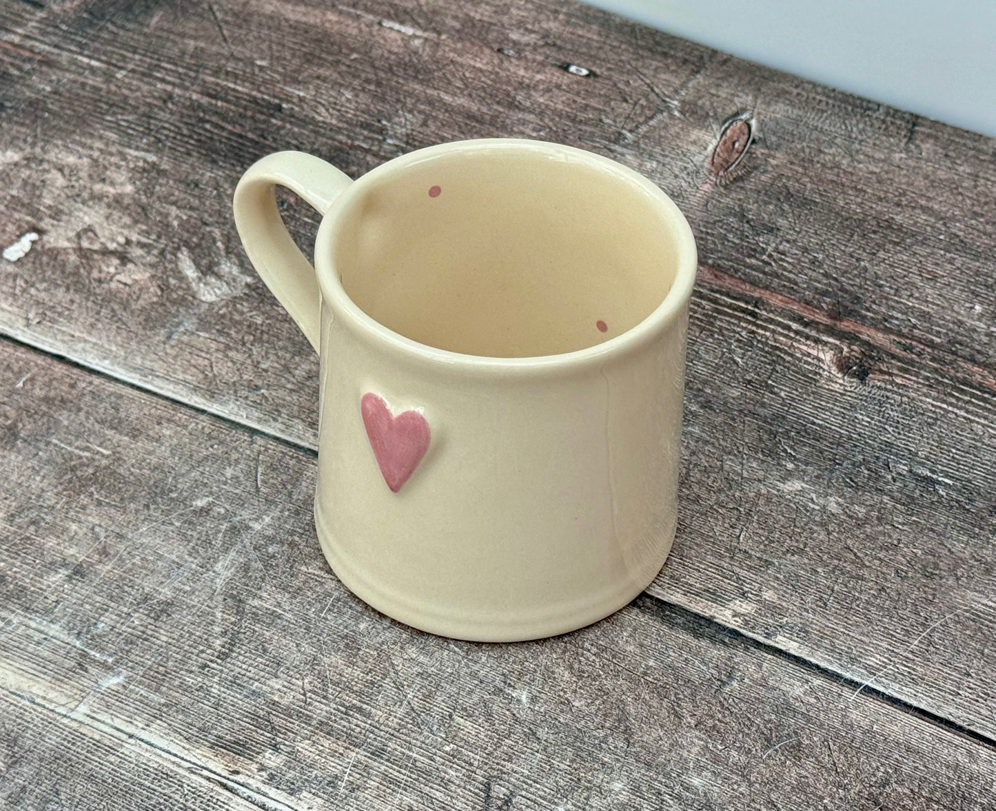 Pale Pink Heart Mug, 250ml