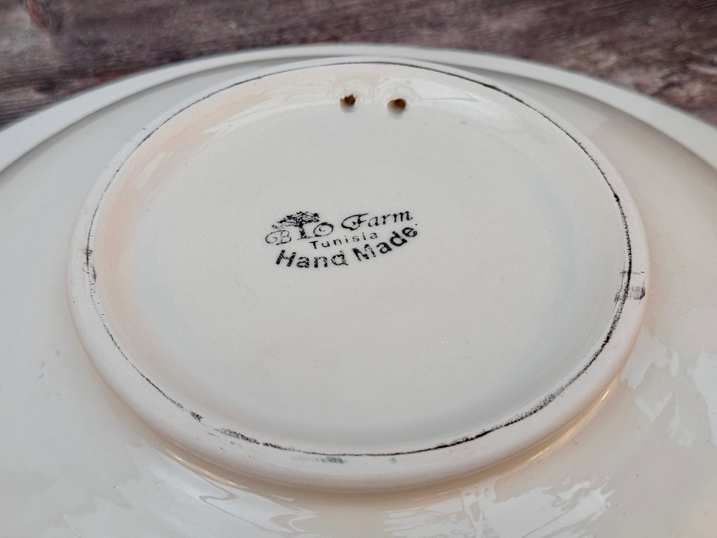 Red Patterned Bowl with Flat Rim, 43cm