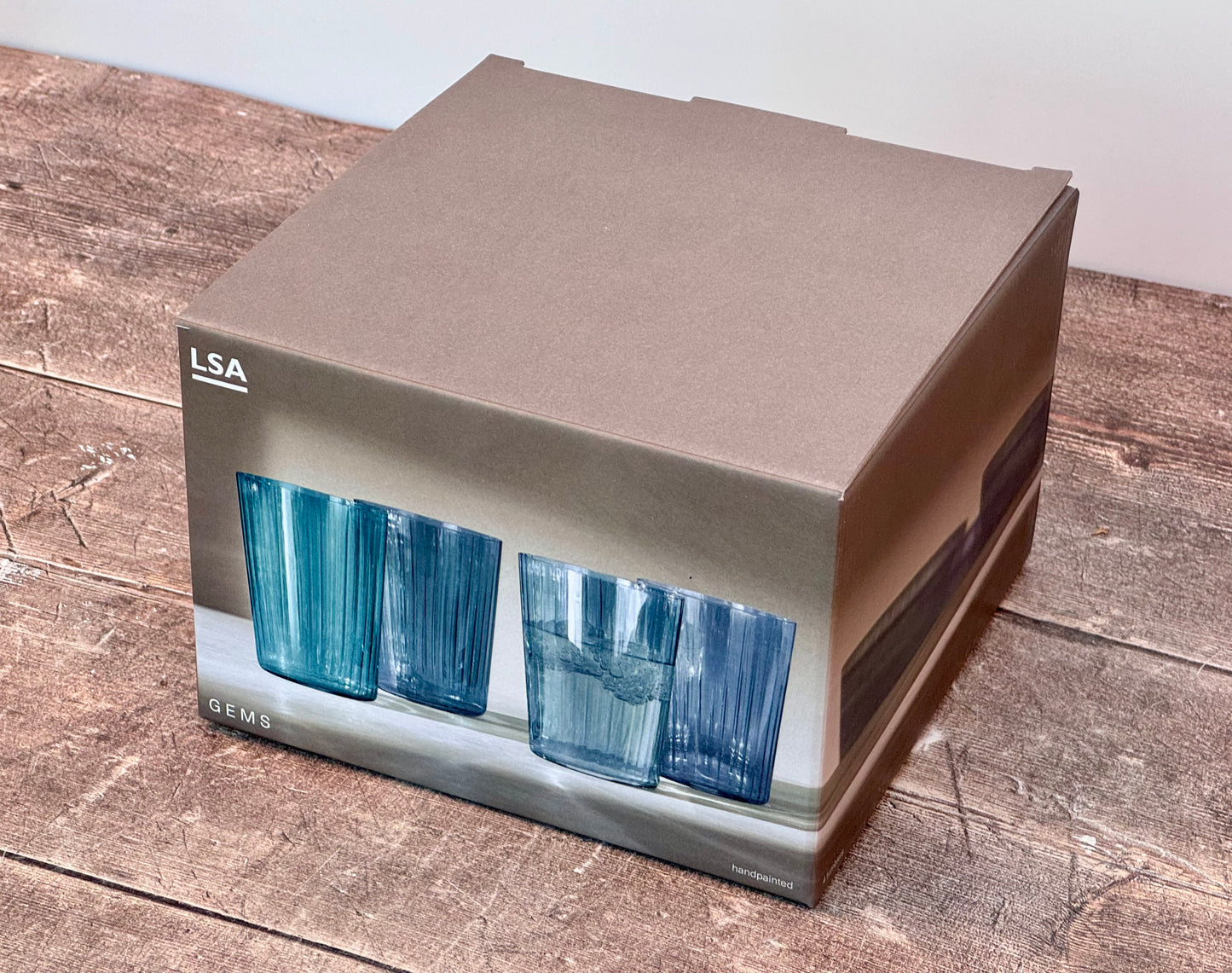 LSA Set of 4 GEMS Blue Glass Tumblers