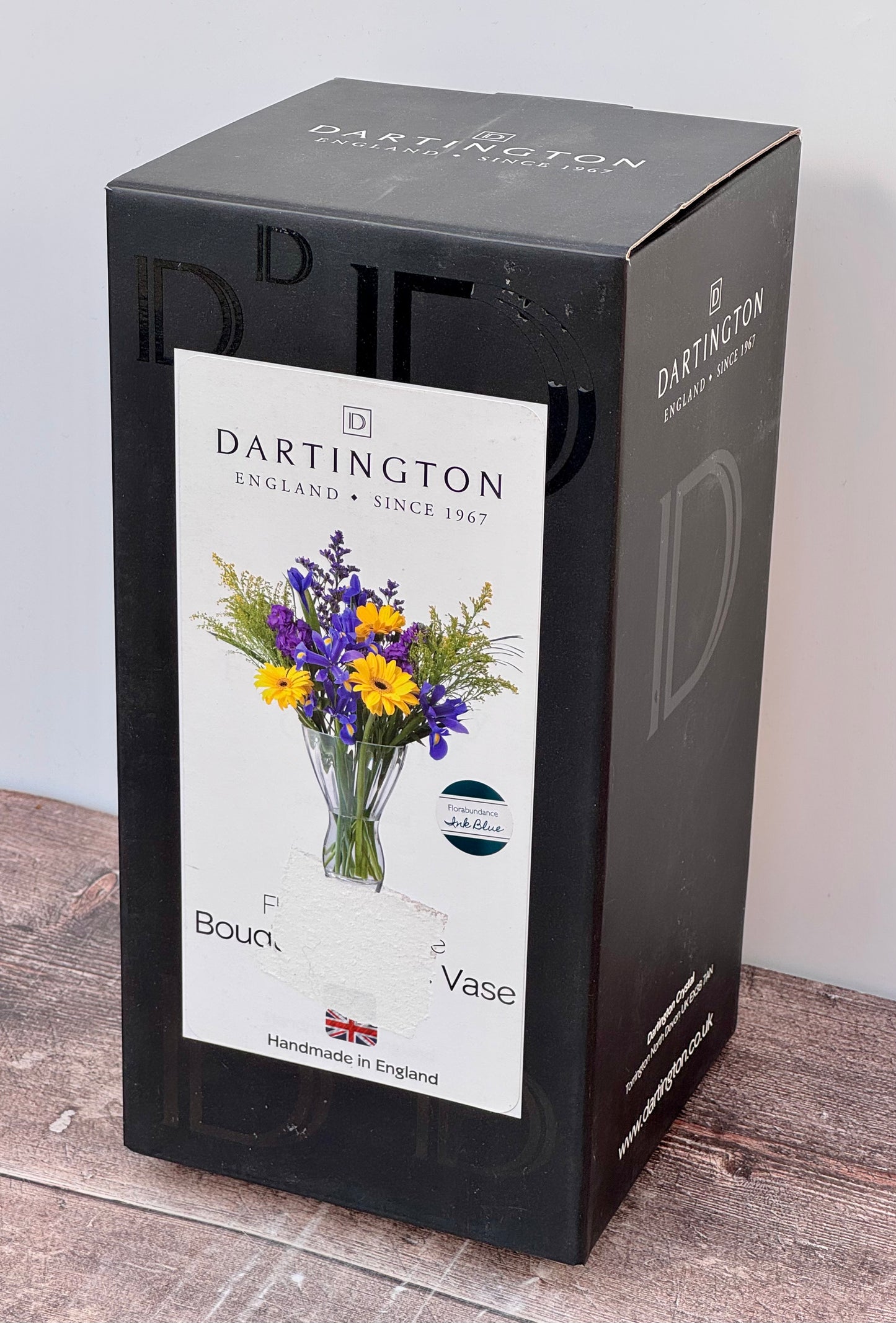 Dartington Crystal Blue Florabundance Flared Vase, 25cm