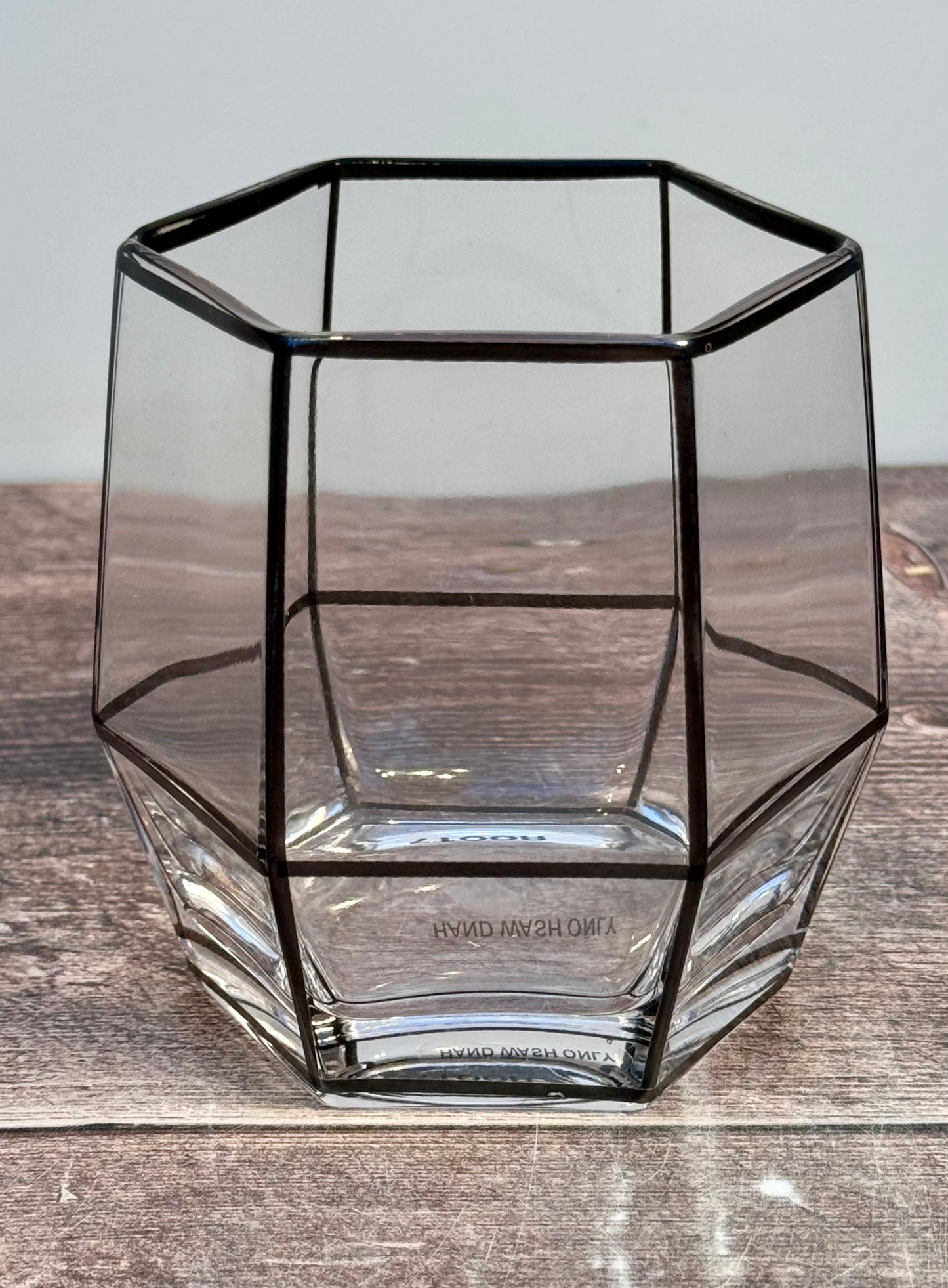 Drinkind Set of 2 Black Window Pane Tumbler Glasses