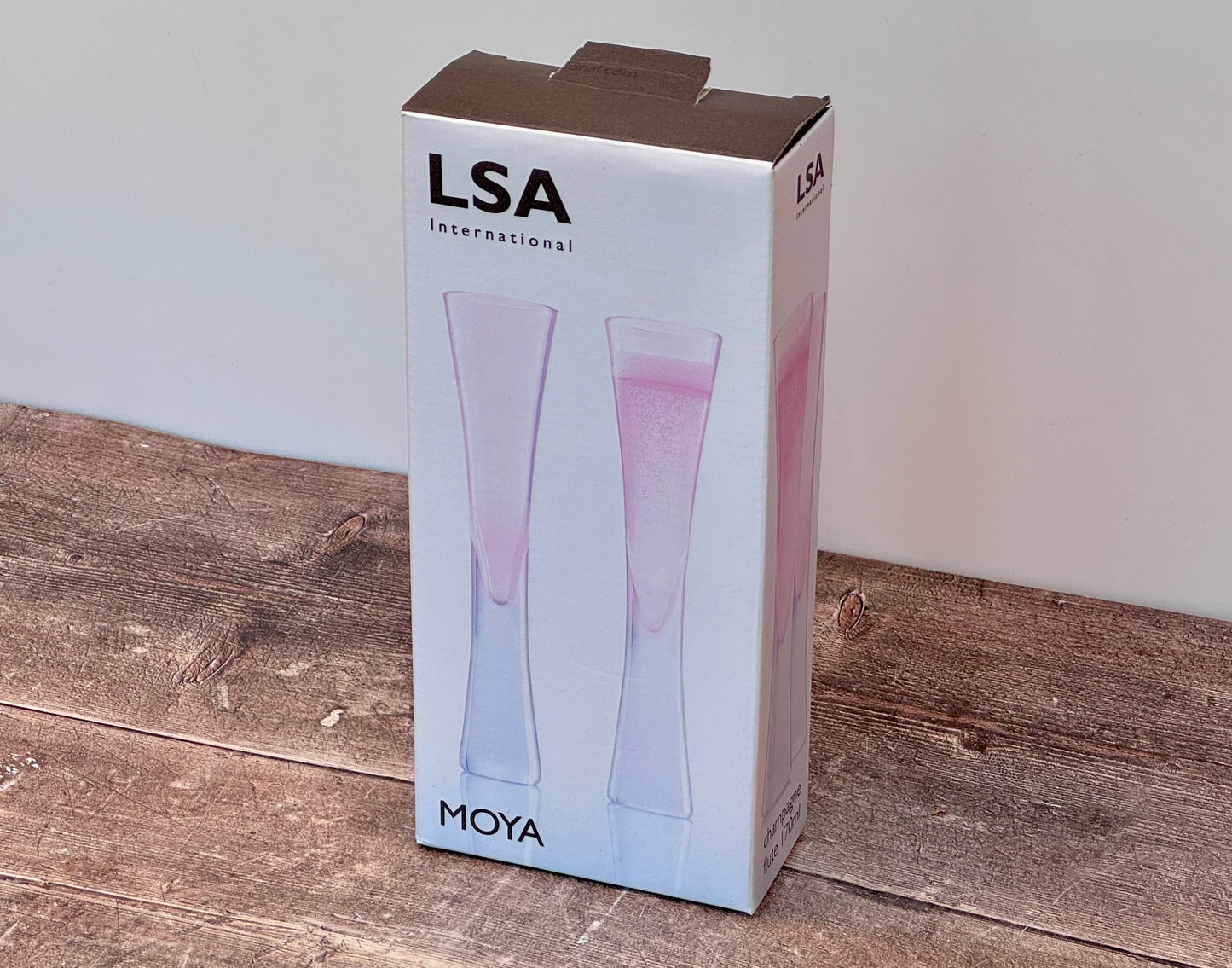 LSA Moya Pink Tinted Champagne Flutes, Set of 2