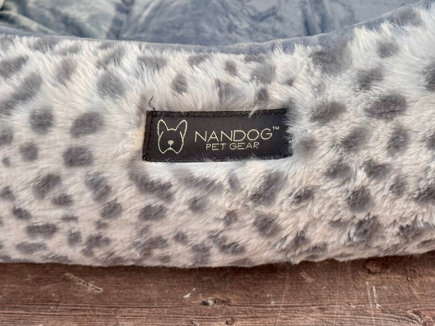 Nandog Pet Gear Grey Spotted Fluffy Soft Reversible Dog Bed, 52cm