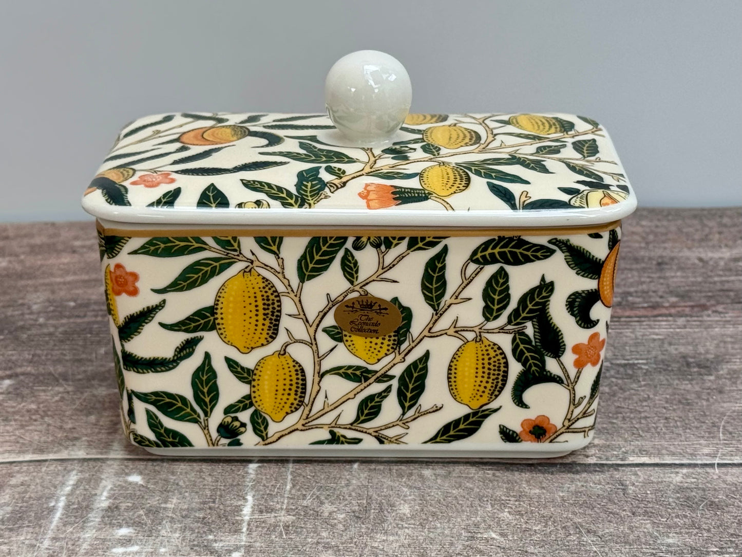 William Morris Fruits Lemon Patterned Butter Dish
