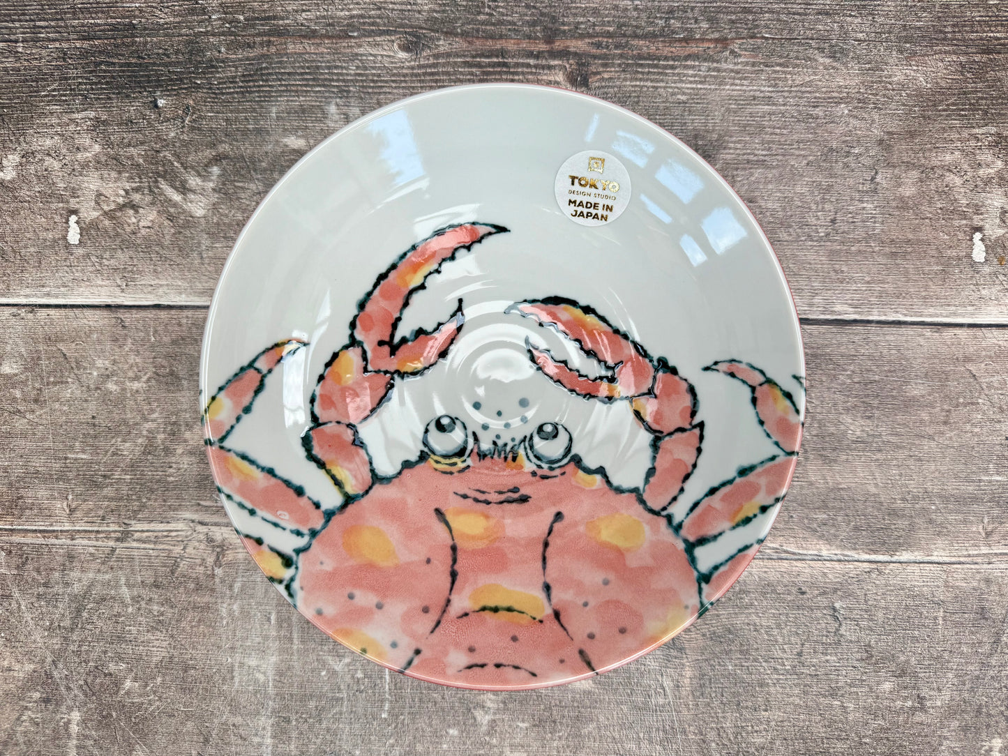 Tokyo Design Studio Red Crab Patterned Serving/Pasta Bowl, 21.5cm