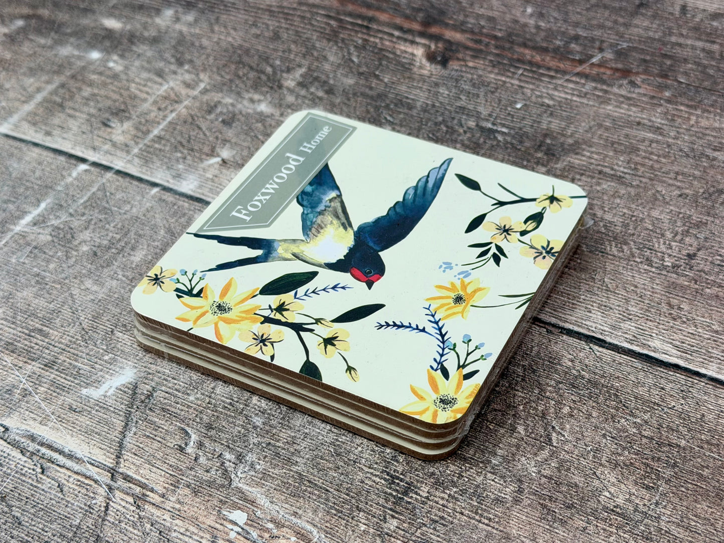 Set of 4 Square Bird Coasters