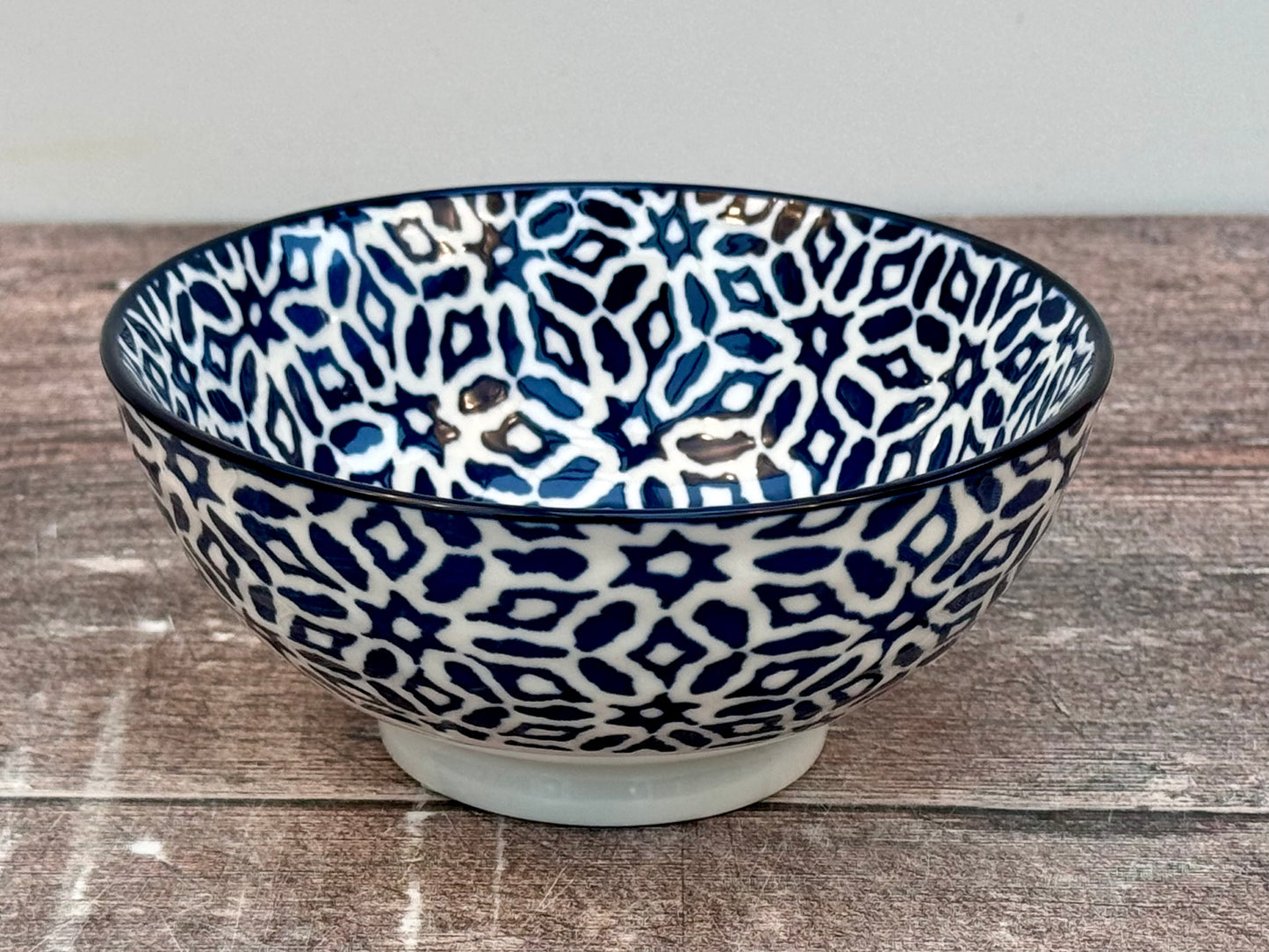 Blue and White Patterned Bowl, 12cm
