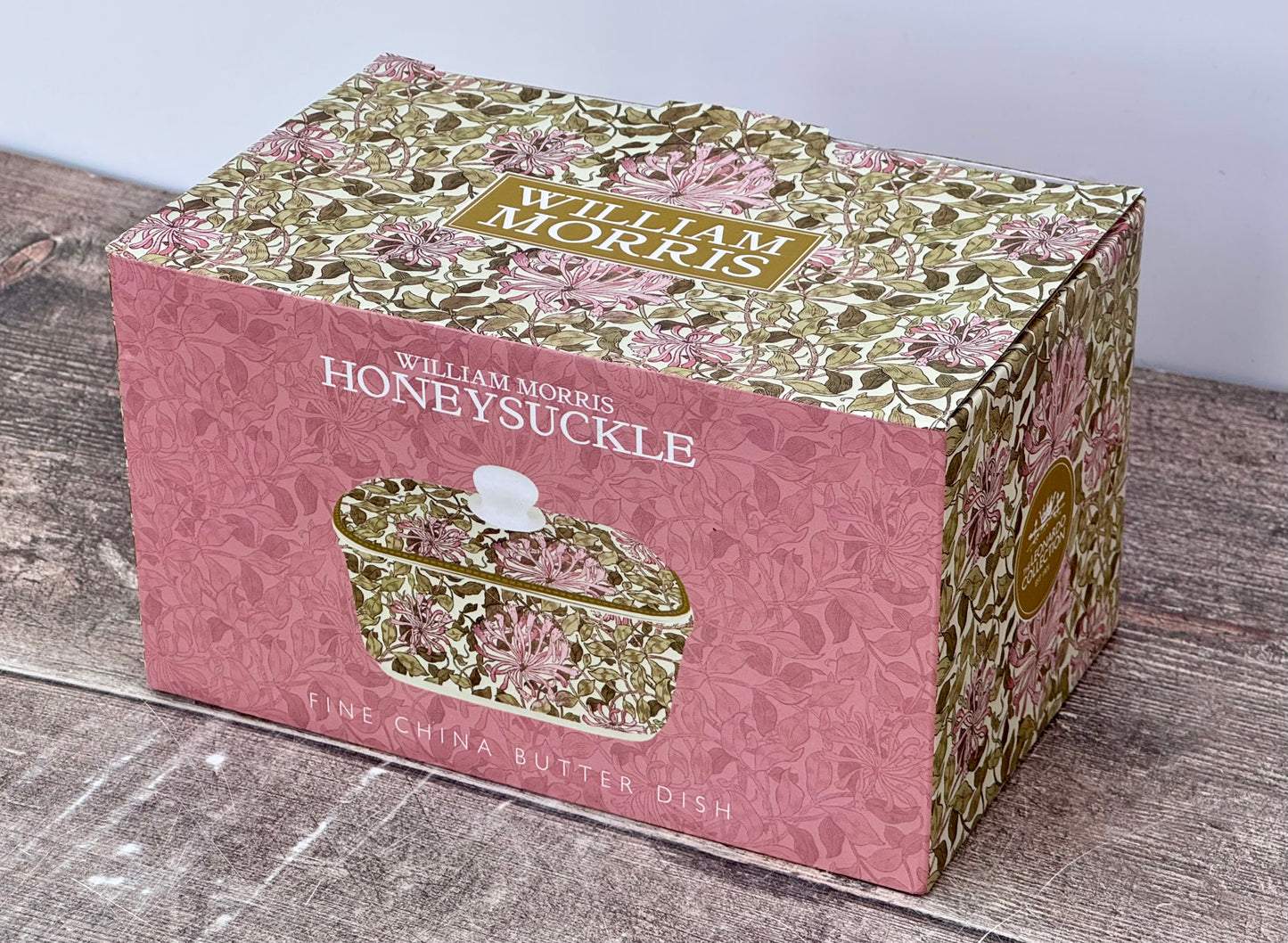 William Morris Honeysuckle Floral Patterned Butter Dish