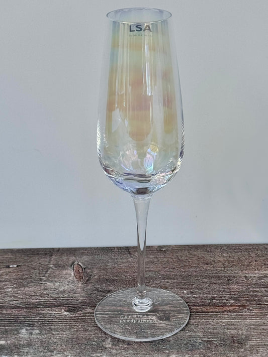 LSA Pearl Pearlescent Lustre Champagne Flutes, Set of 4