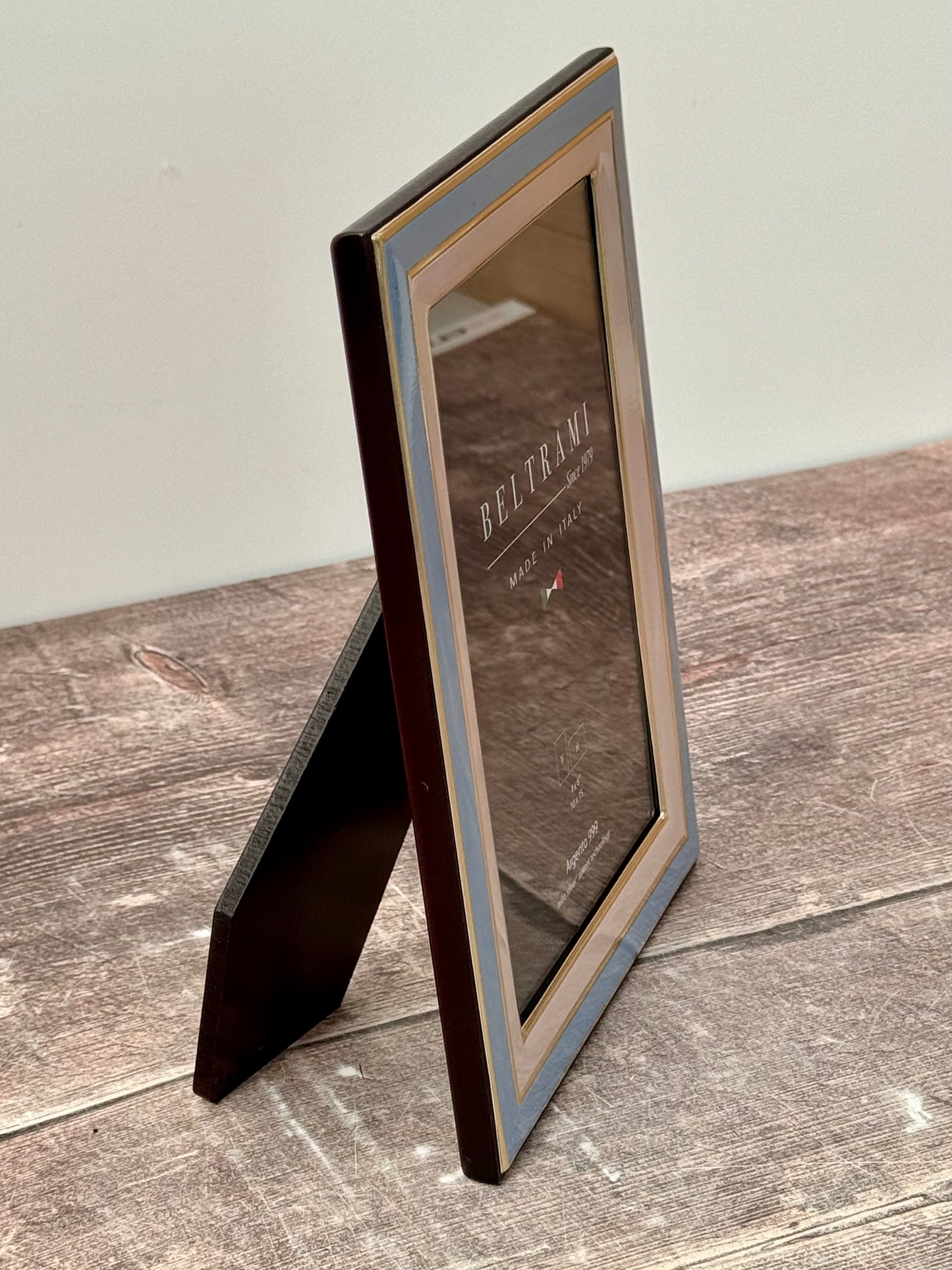 Beltrami Blue and Blush Border Photo Frame 4 x 6