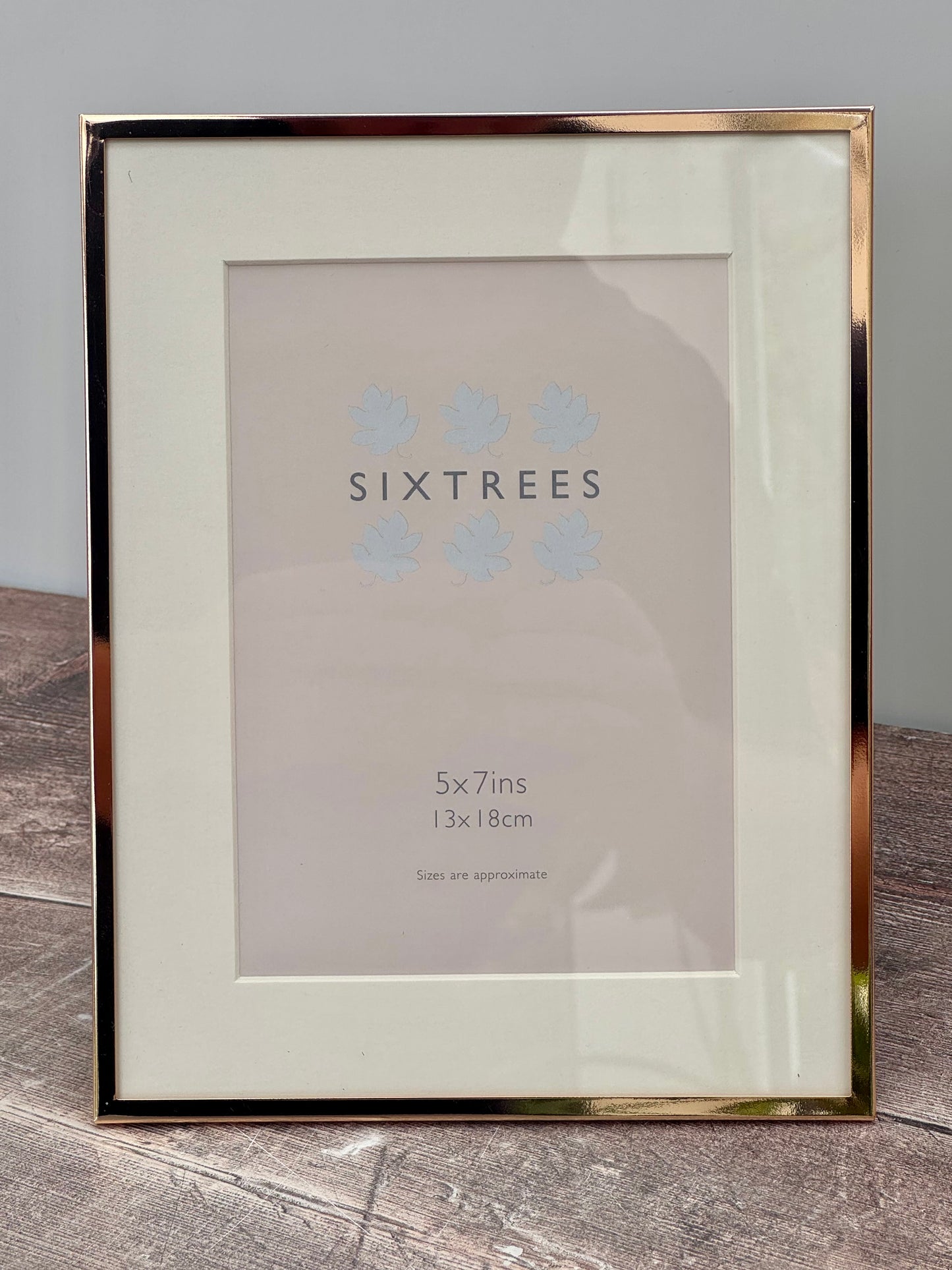 Sixtrees Rose Gold Photo Frame with Aperture, 5’ x 7’