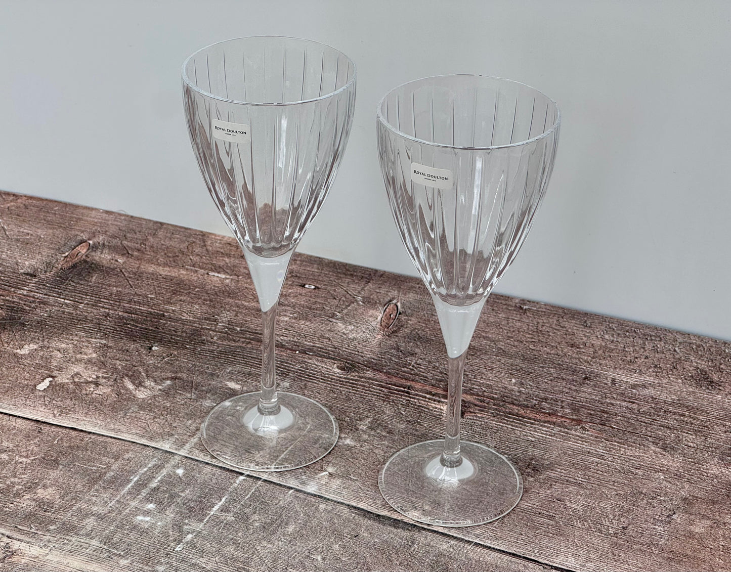 Royal Doulton Set of 2 Linear Wine Glasses